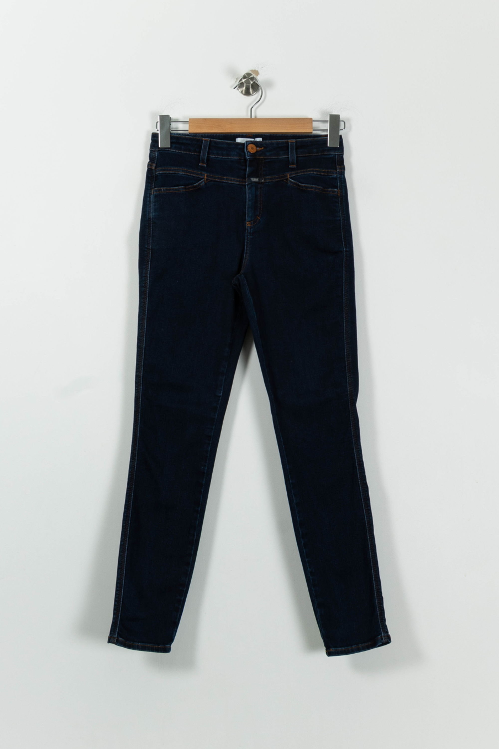 Cropped slim jeans with studs CLOSED - Seconde Main Blue