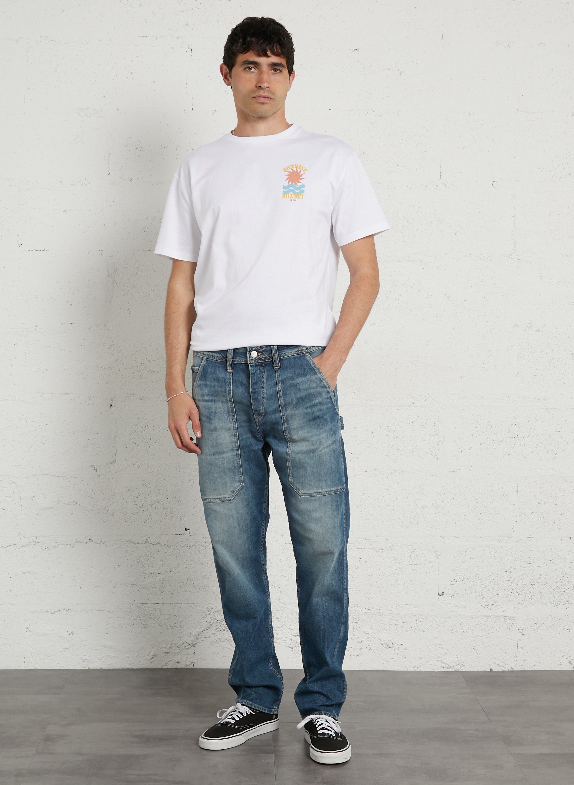 Gerade geschnittene Jeans aus Baumwoll-Mix LE TEMPS DES CERISES Blau