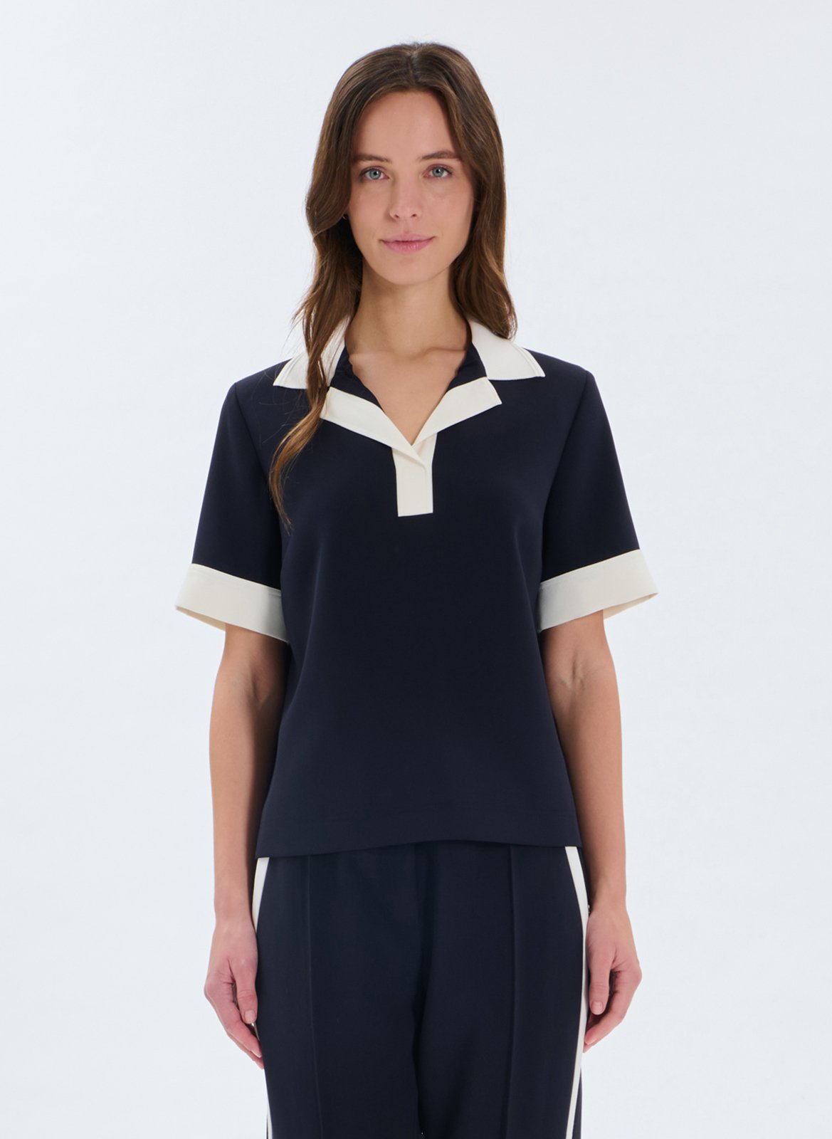 Polo with a collar and lapel ZAPA