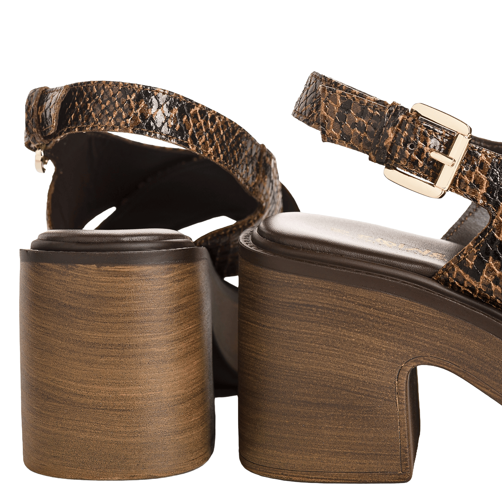 Caflo suede high sandals REQINS Brown