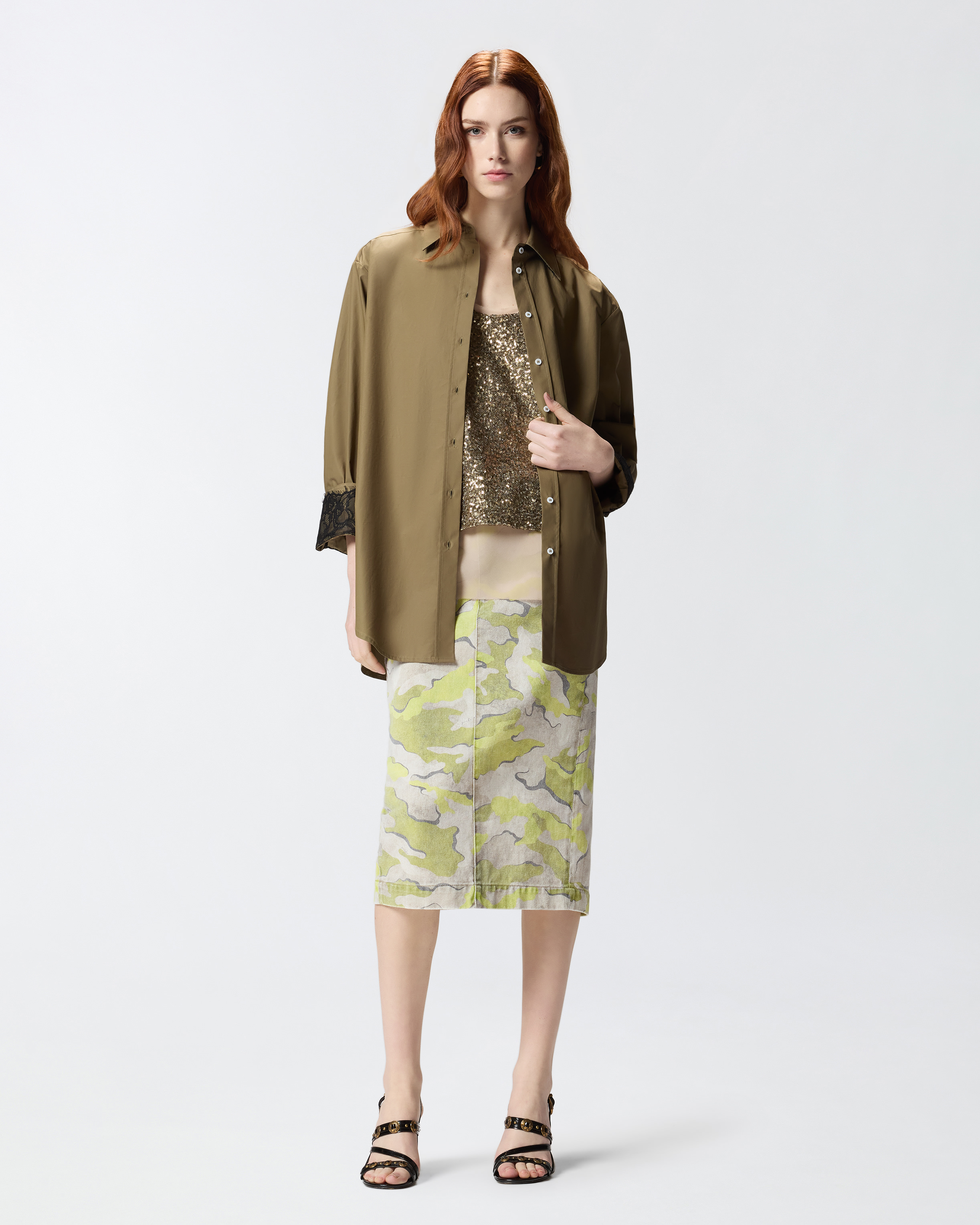 Sequined tank top Golden