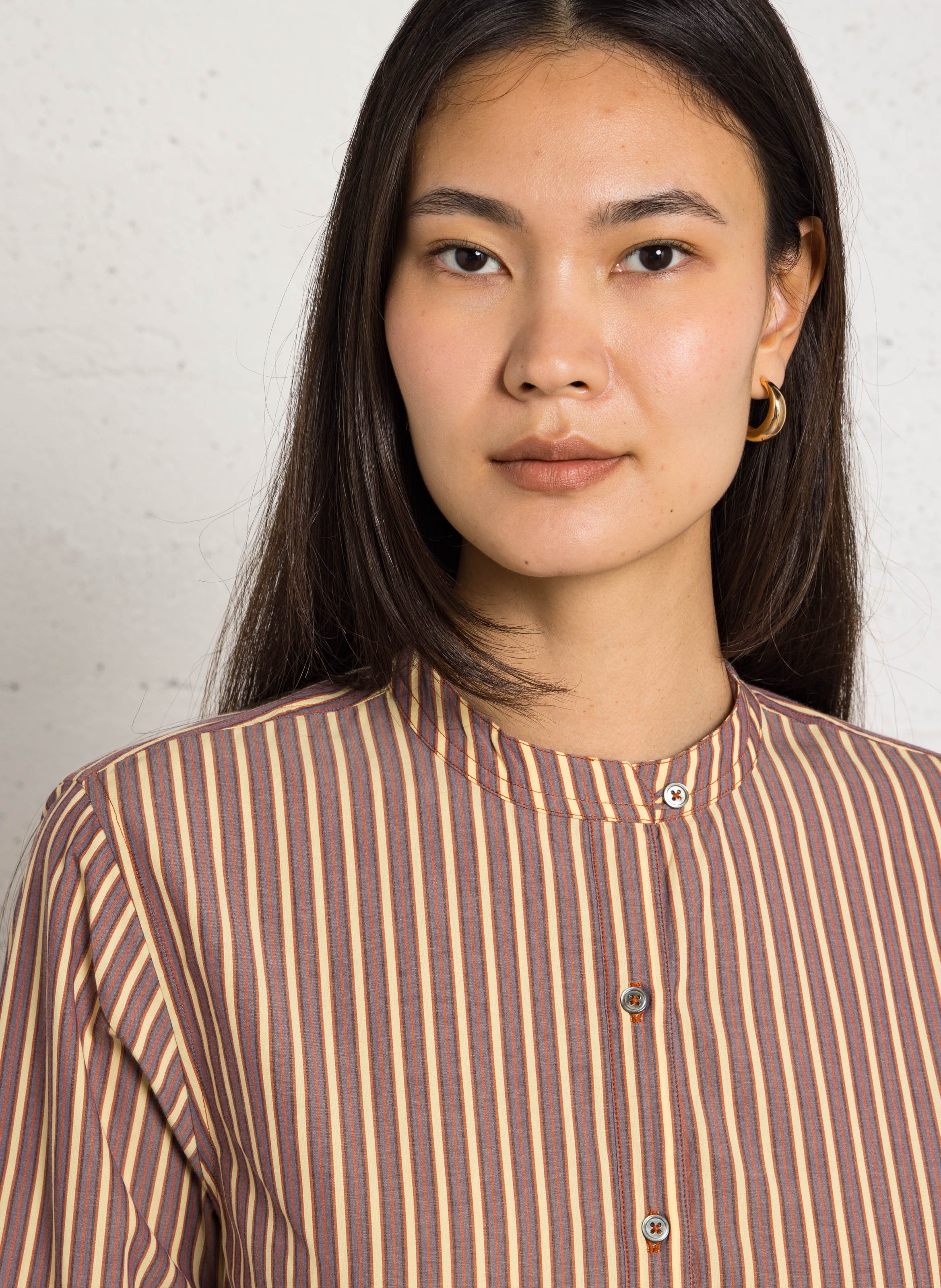 Robe longue ample en coton MOISMONT Prune