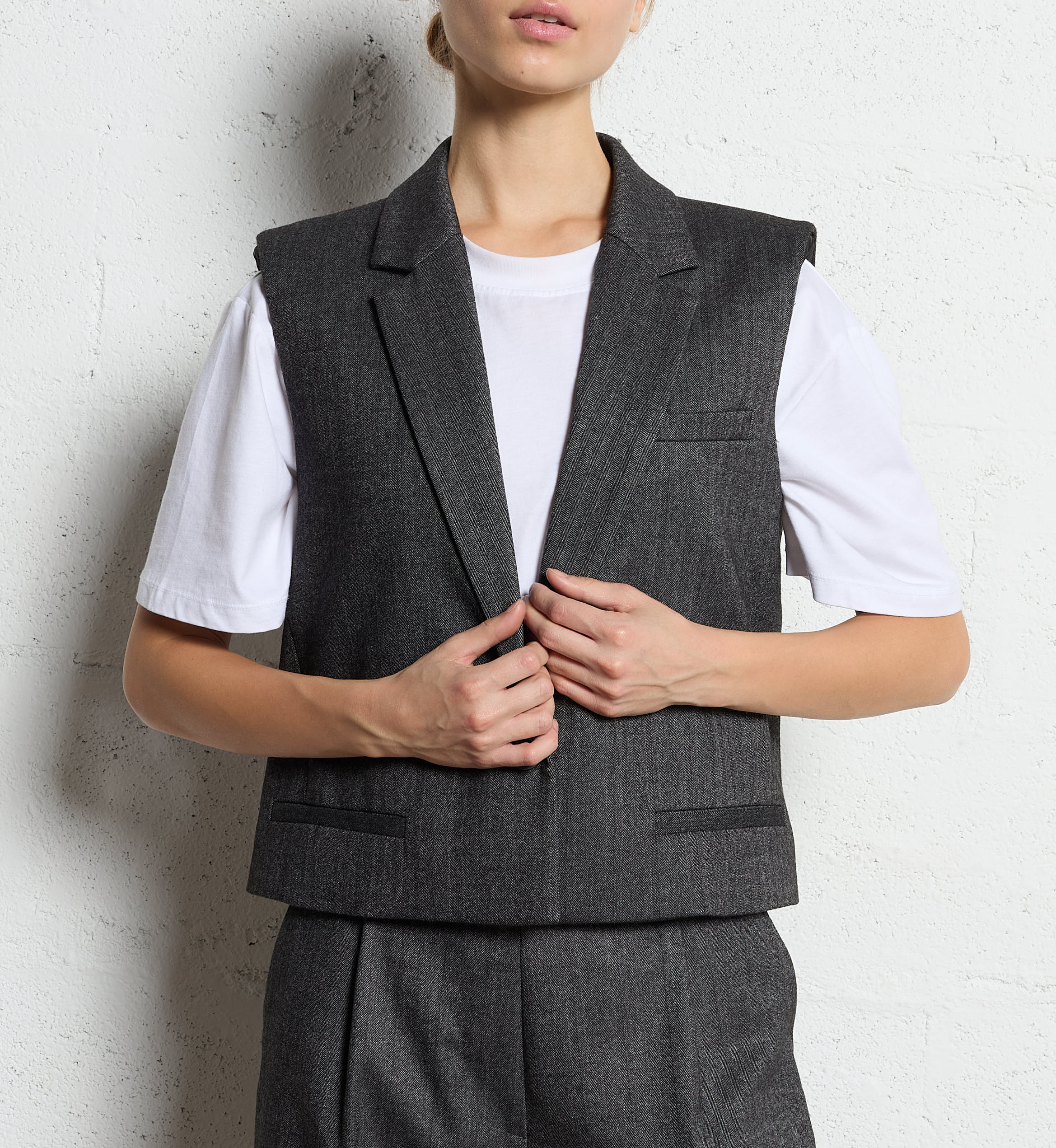 Straight blazer with lapel collar IMPERIAL Grey