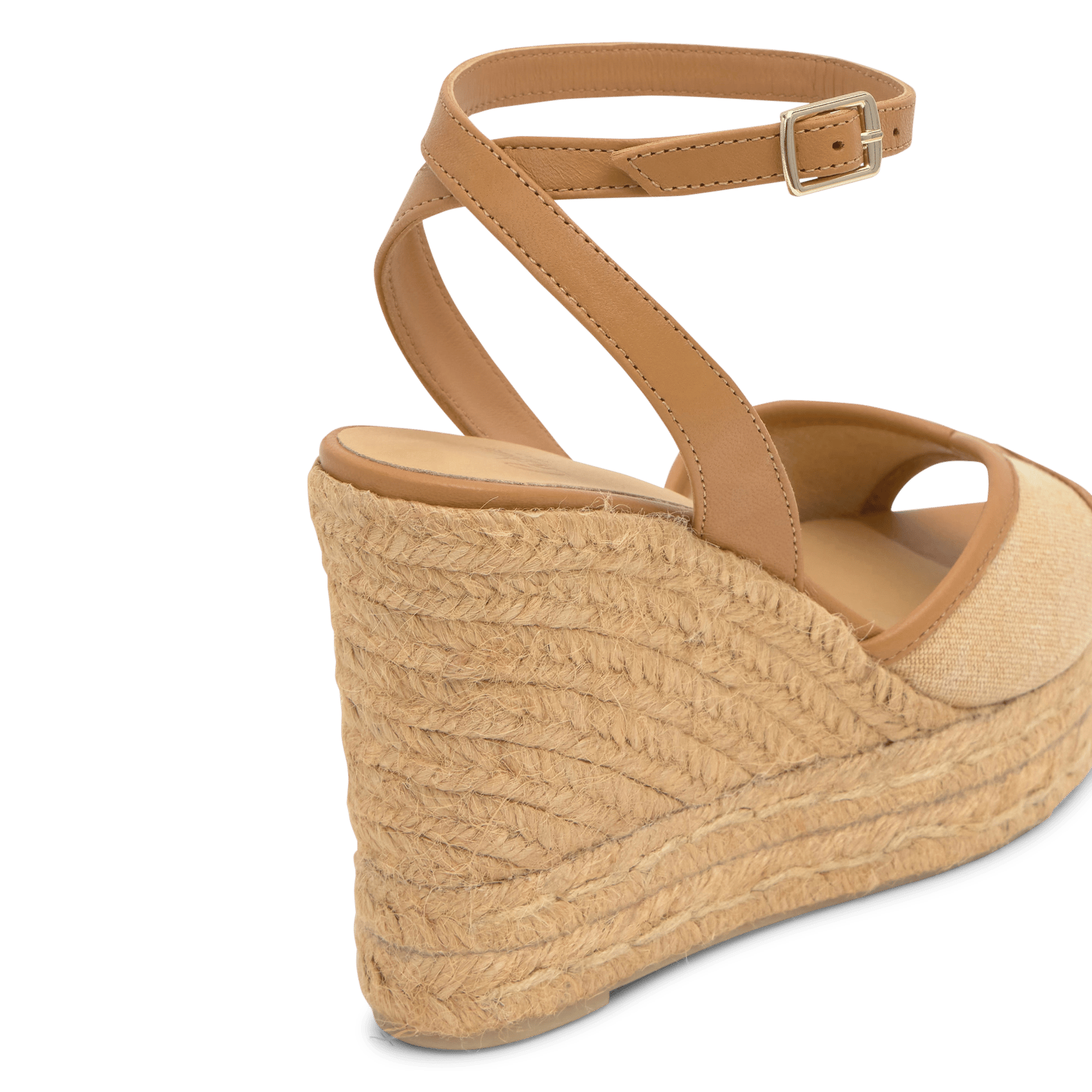 Cotton and leather wedge sandals CASTANER Yellow