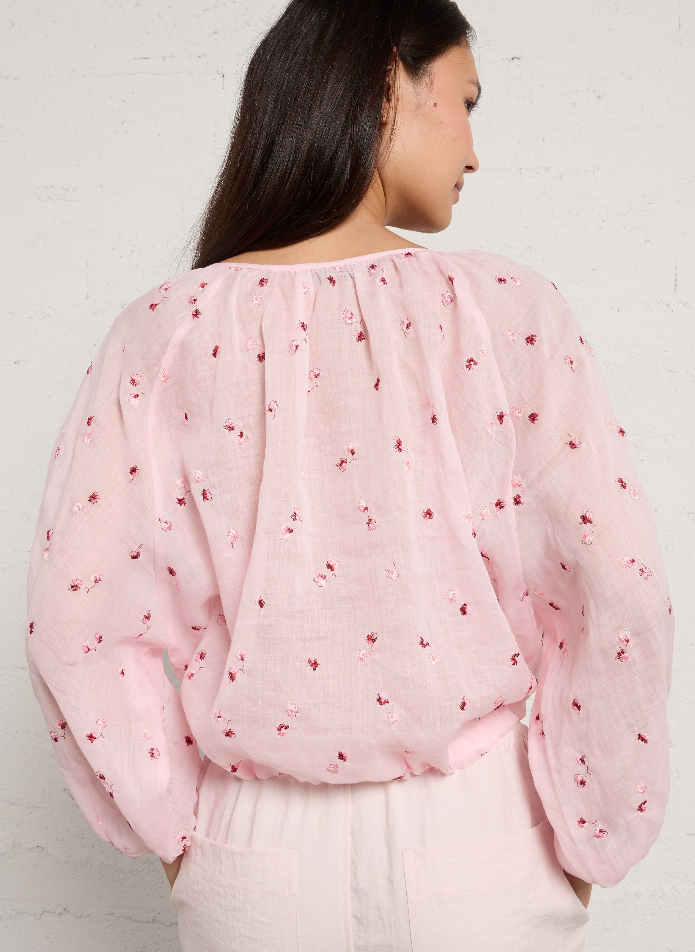 Bluse mit bestickten Details JC SOPHIE Rosa