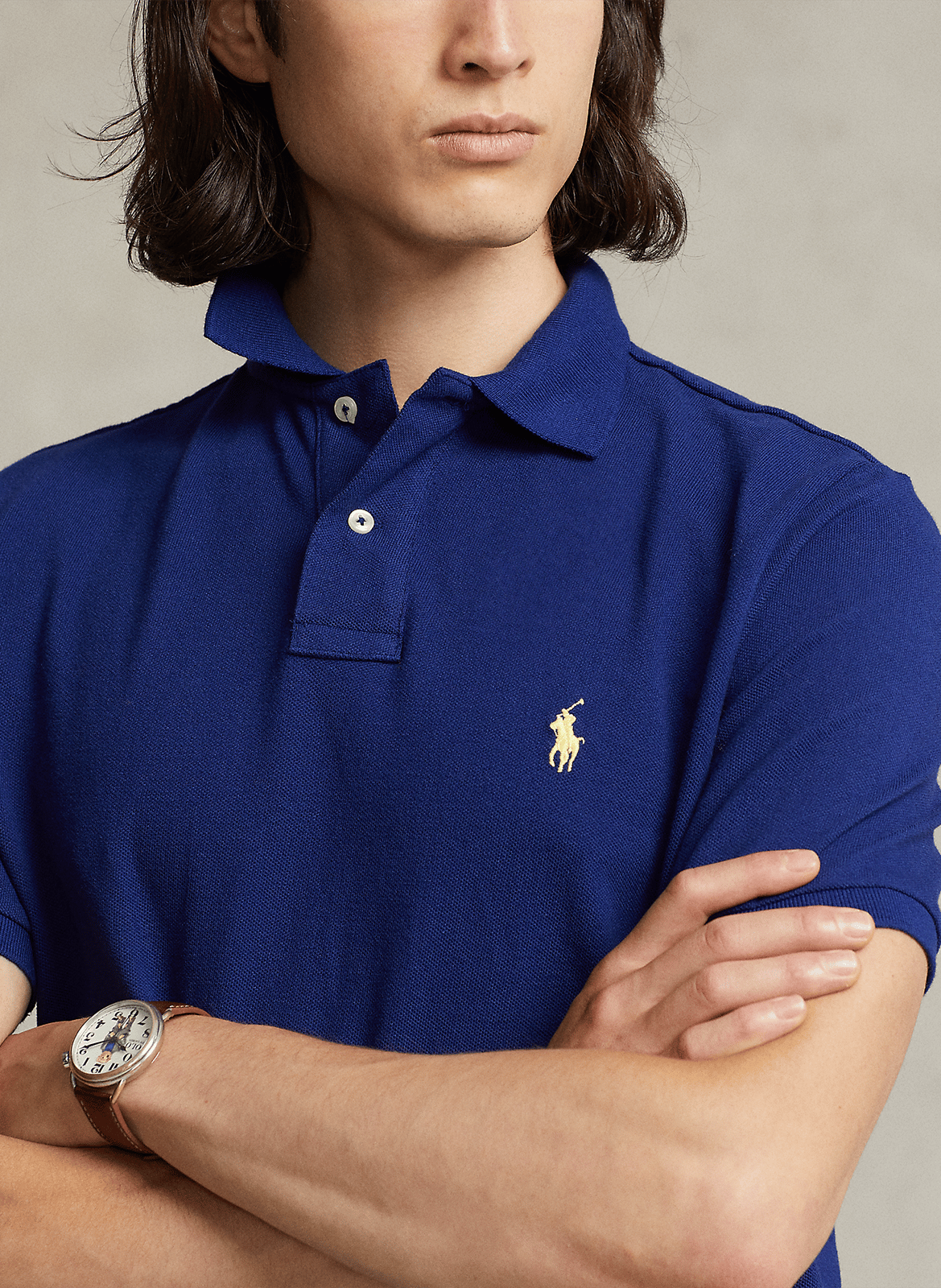 Poloshirt aus Baumwoll-Piqué, Slim Fit POLO RALPH LAUREN Blau