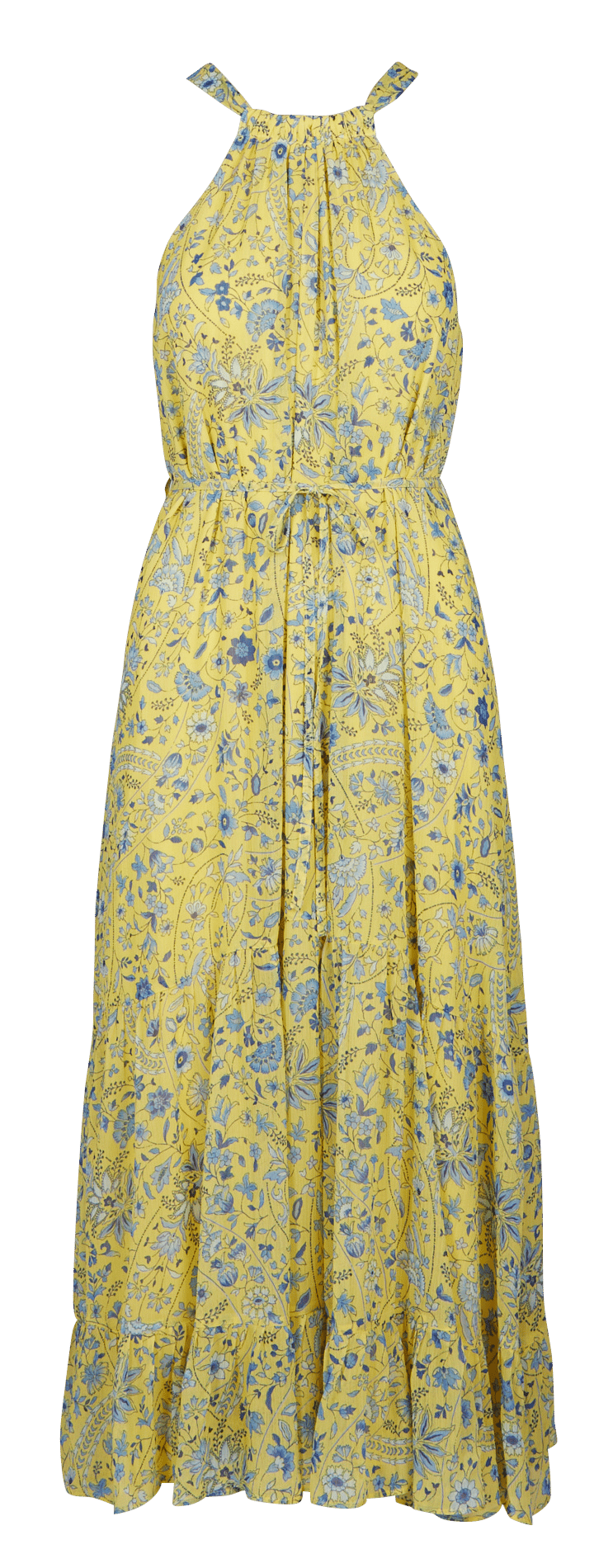Robe longue col V imprimée SUD EXPRESS Jaune
