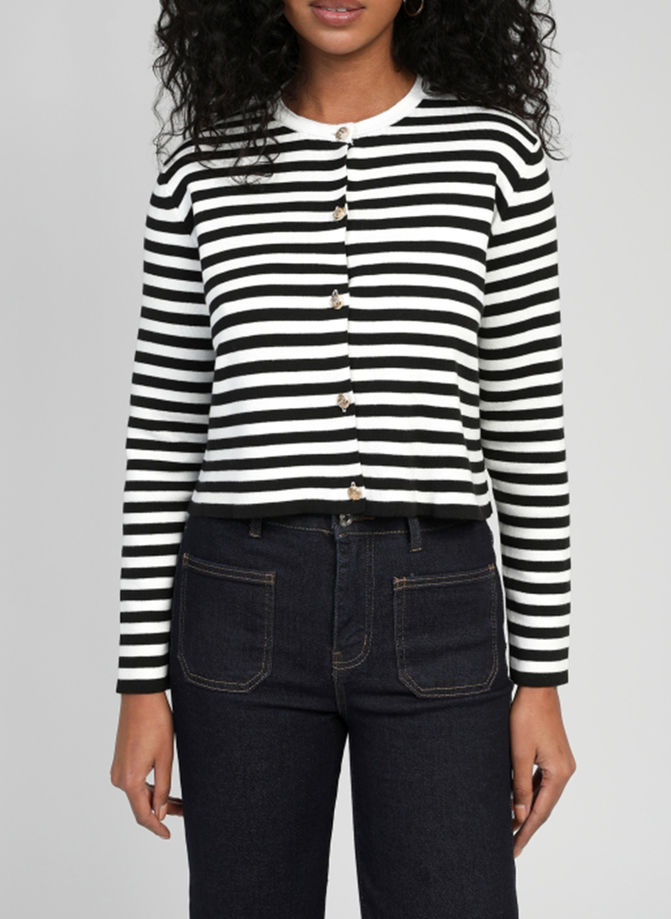 Buttoned striped cardigan AN'GE Beige