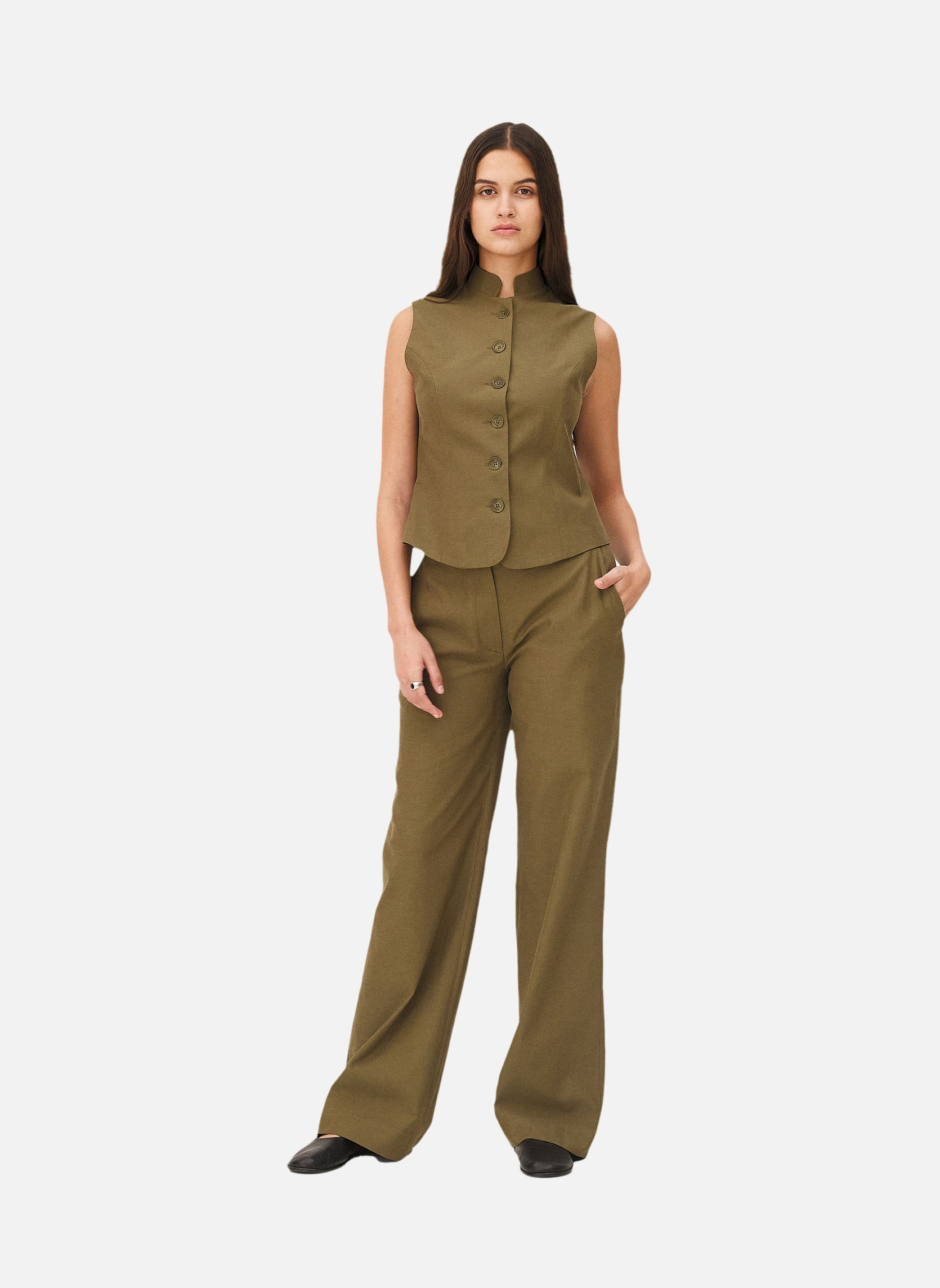 Agar Sleeveless Cardigan Noyoco Green
