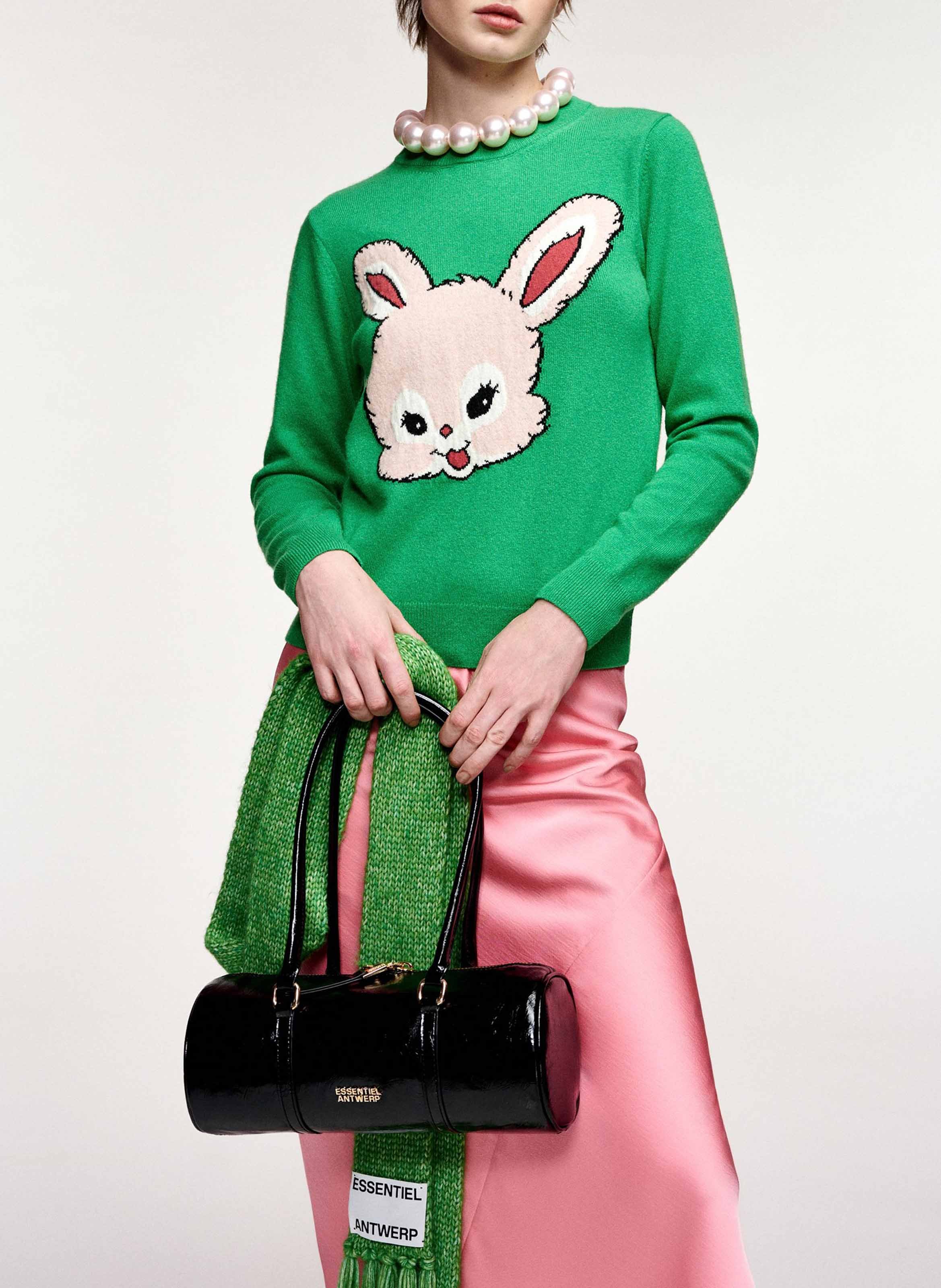 Gerader Rundhalsausschnitt-Pullover mit Muster ESSENTIEL ANTWERP Rosa