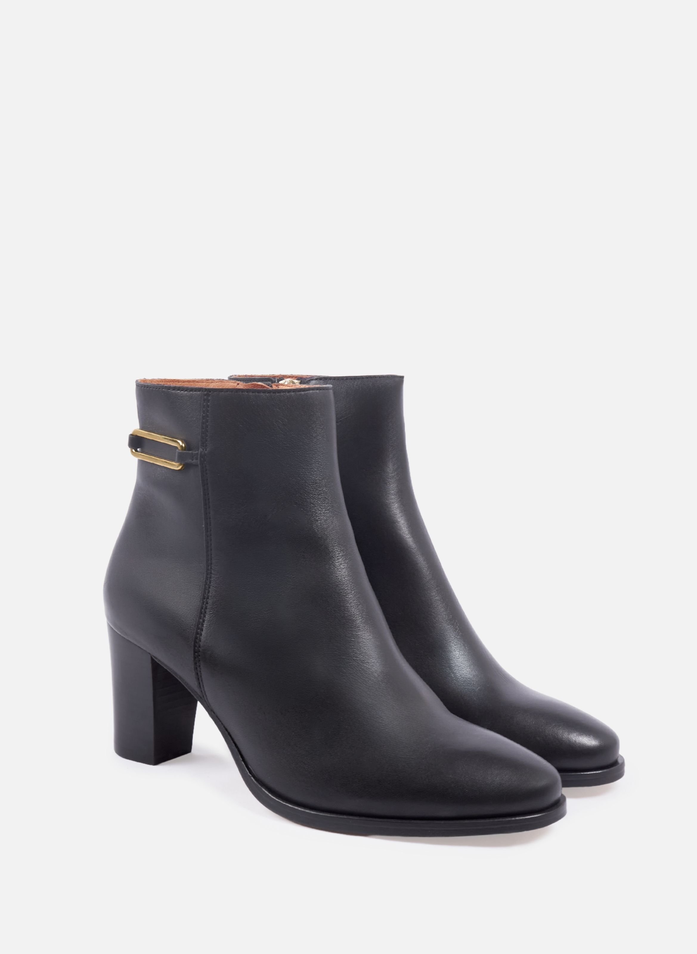 Bottines bijoux talon zélie cuir JULES & JENN Black