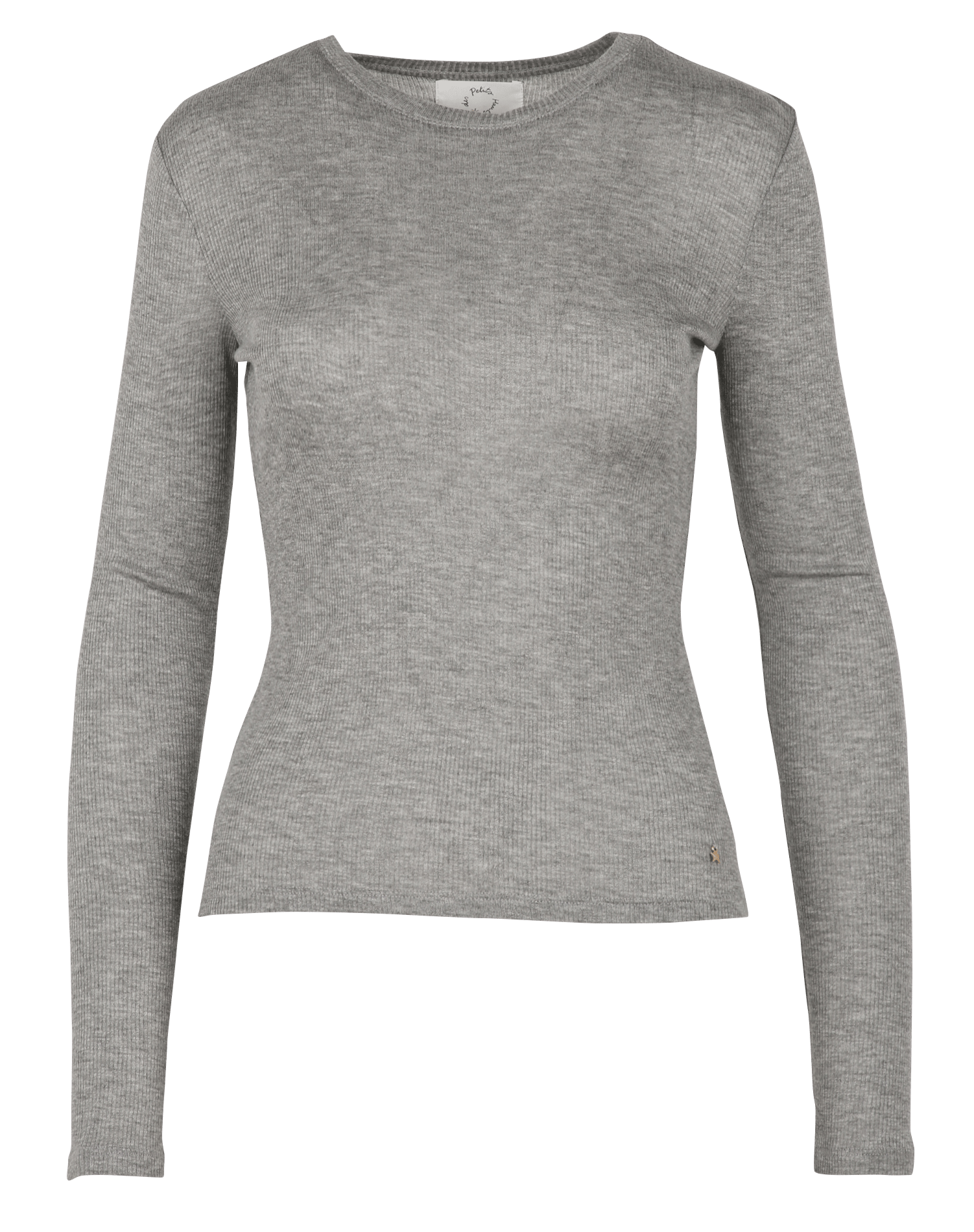 Straight-cut round-neck T-shirt DES PETITS HAUTS Grey