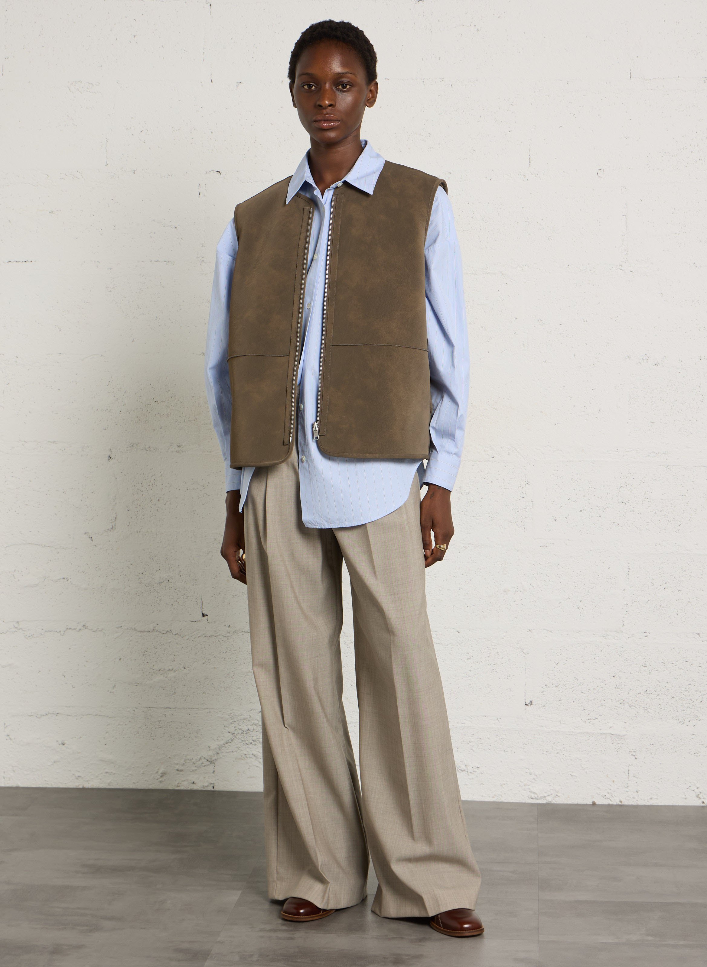 Veste col rond BELLEROSE Marron