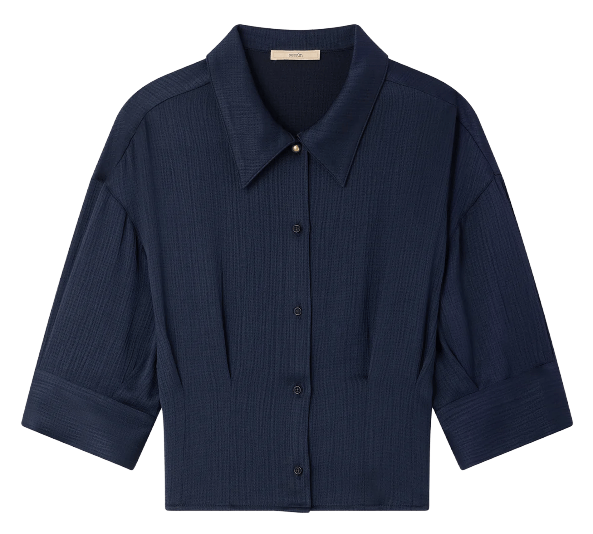 Wijde blouse met klassieke kraag SESSUN Blauw