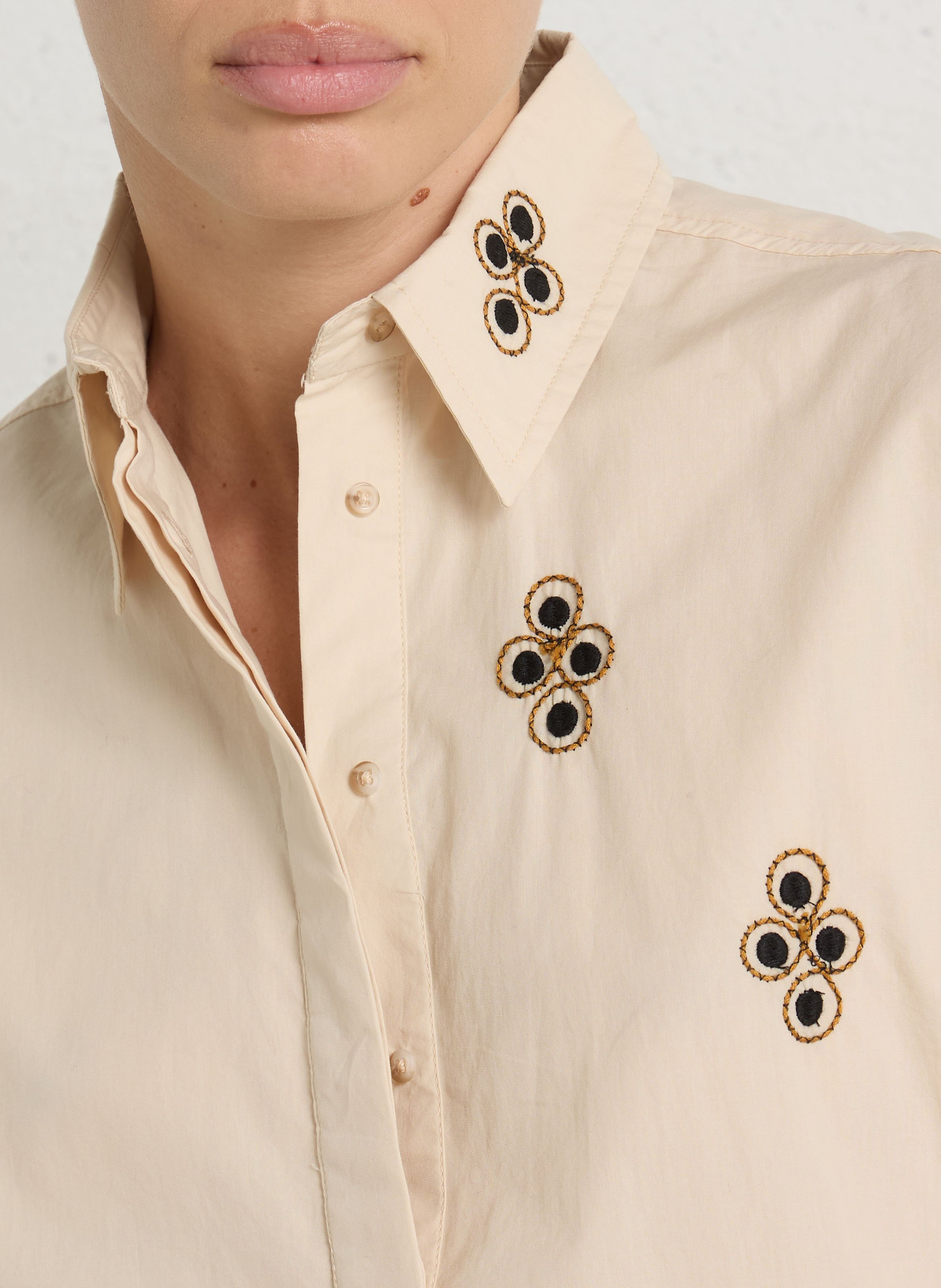 Cotton shirt with classic collar SACRECOEUR Beige