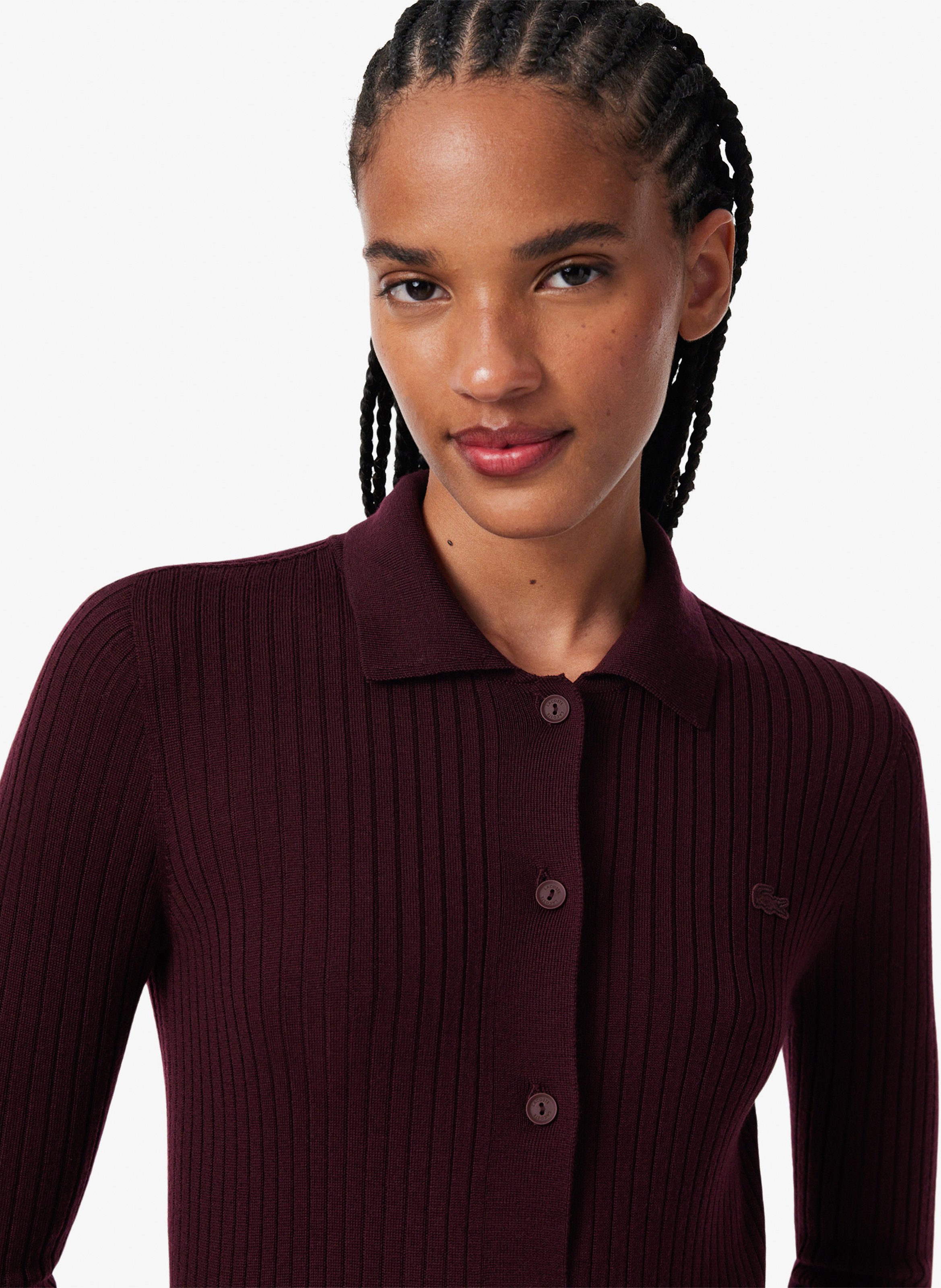 Eng anliegendes Wollkleid mit Polokragen LACOSTE Rot