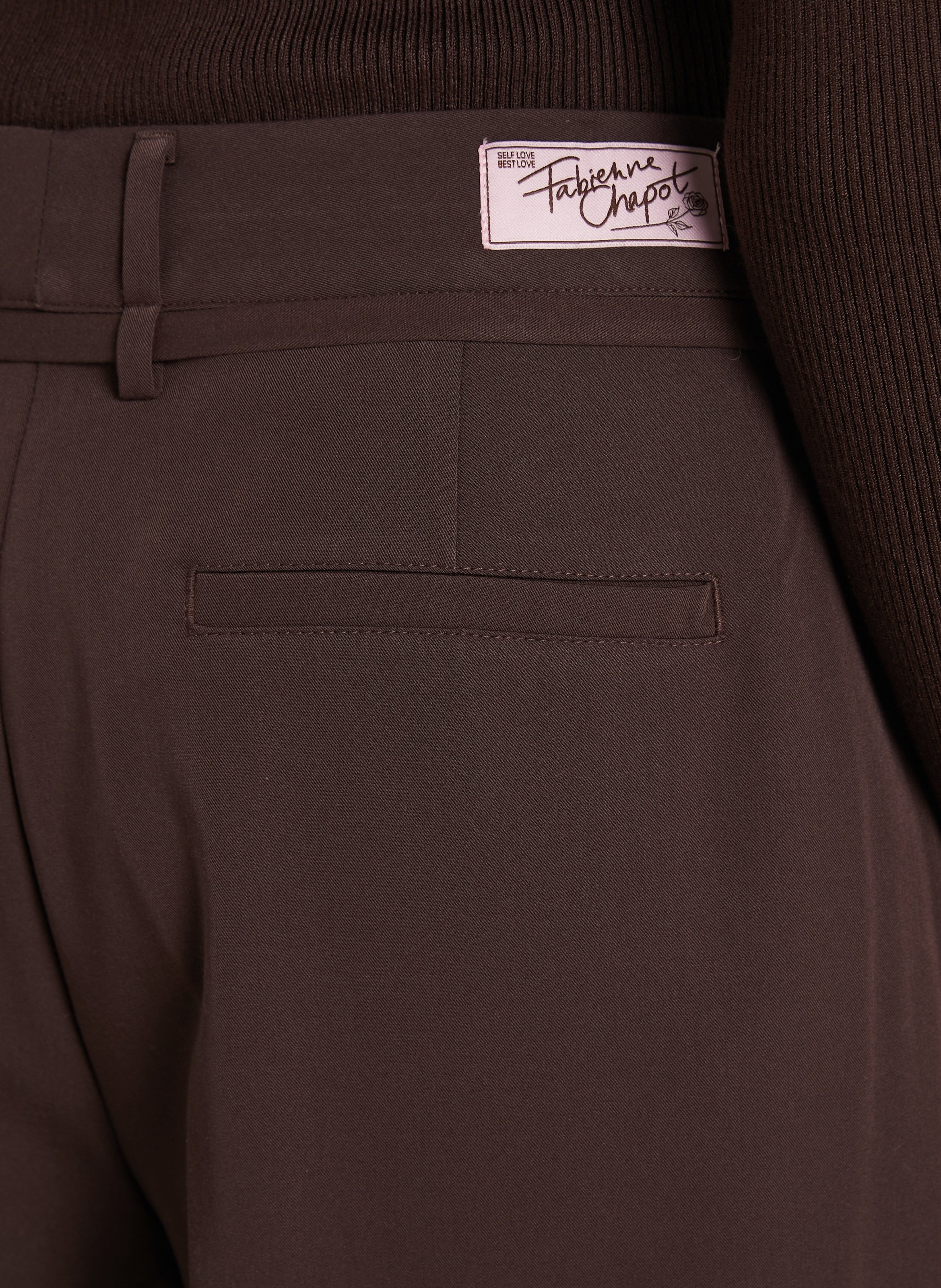 Pantalon large ceinturé FABIENNE CHAPOT Marron
