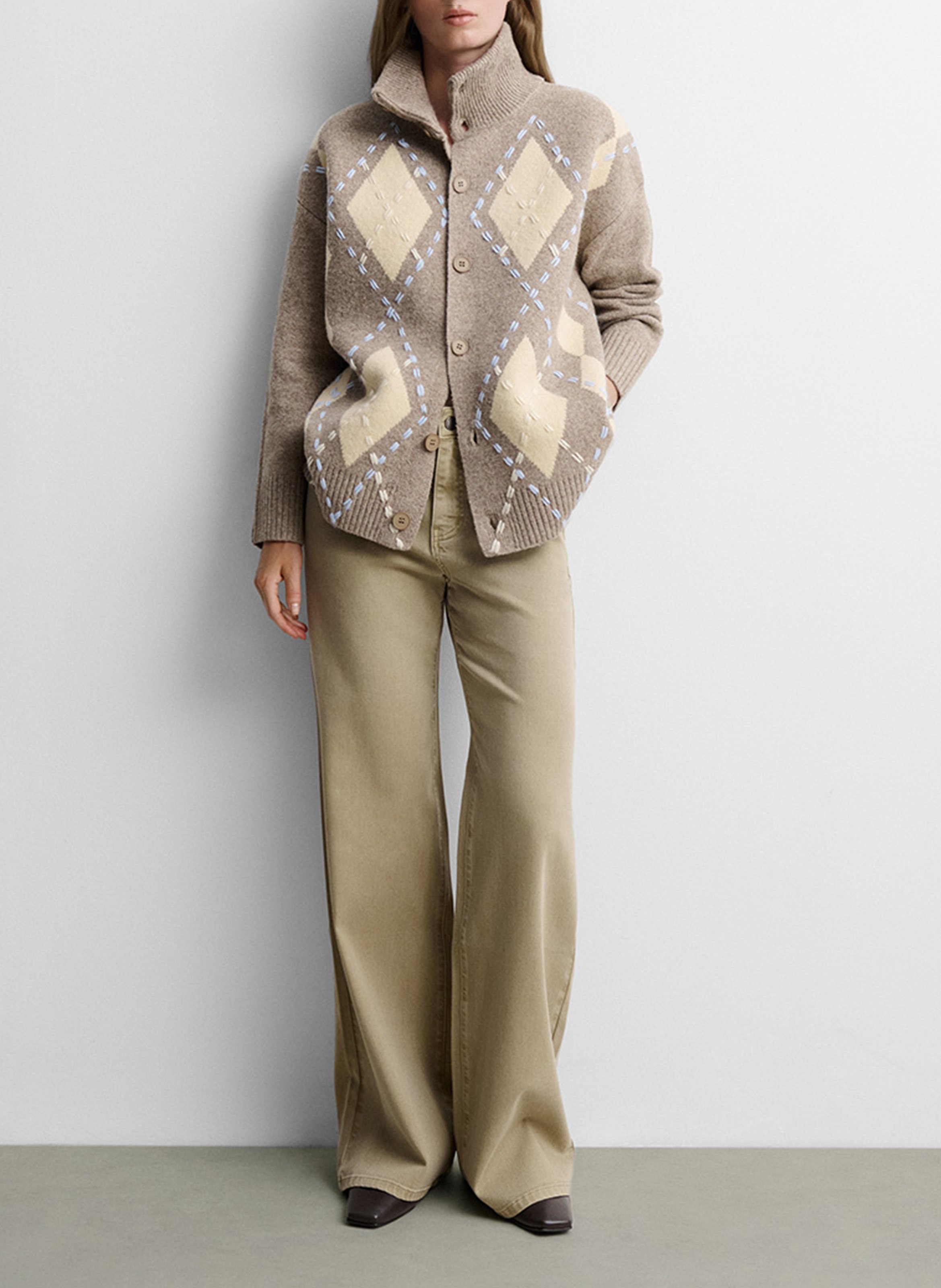 Langer Cardigan aus Strick mit Muster SIMORRA Mehrfarbig