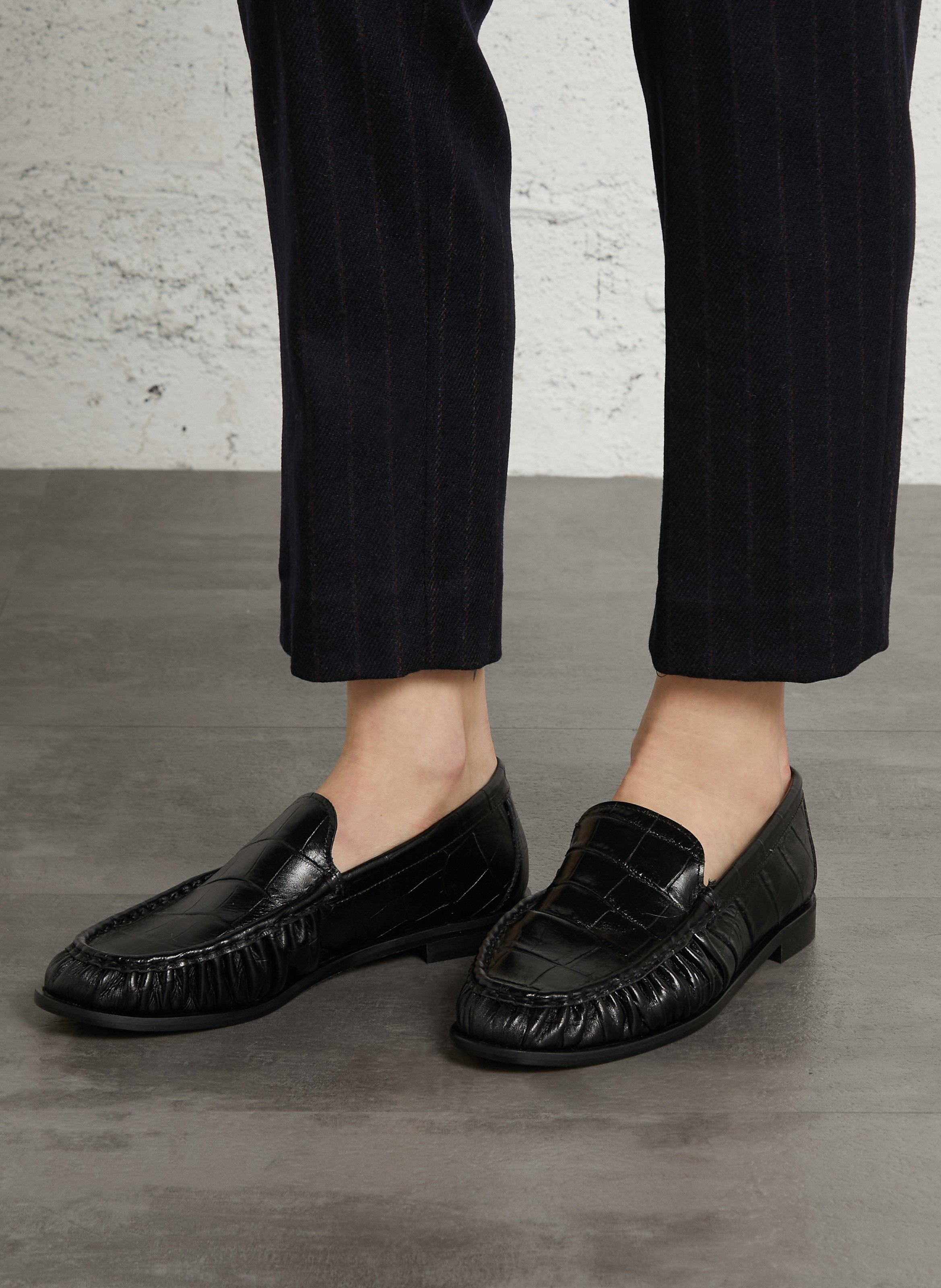 Mocassins froncées en cuir ODARE Noir