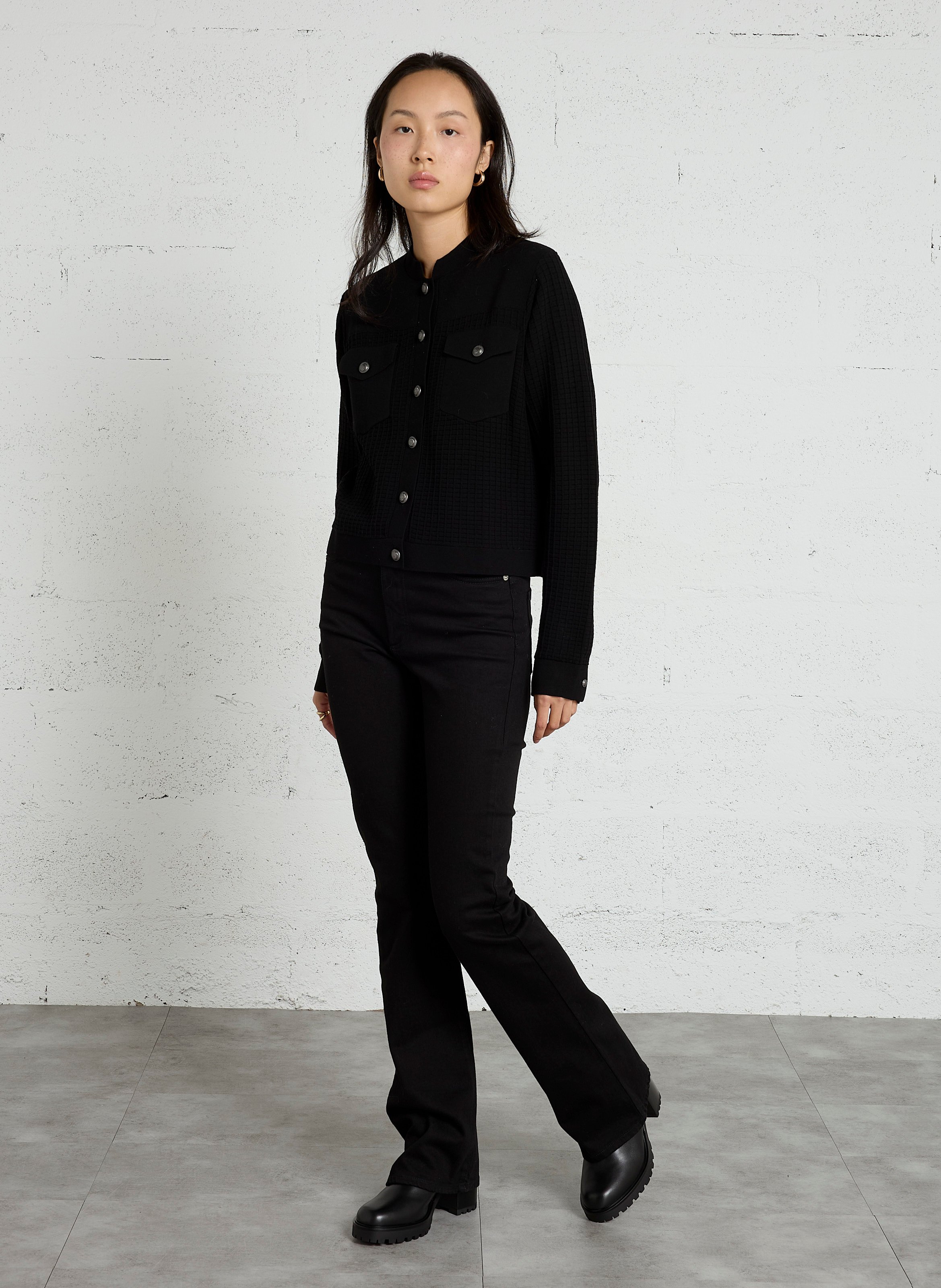 Lange Strickjacke | Schwarz IKKS Damen