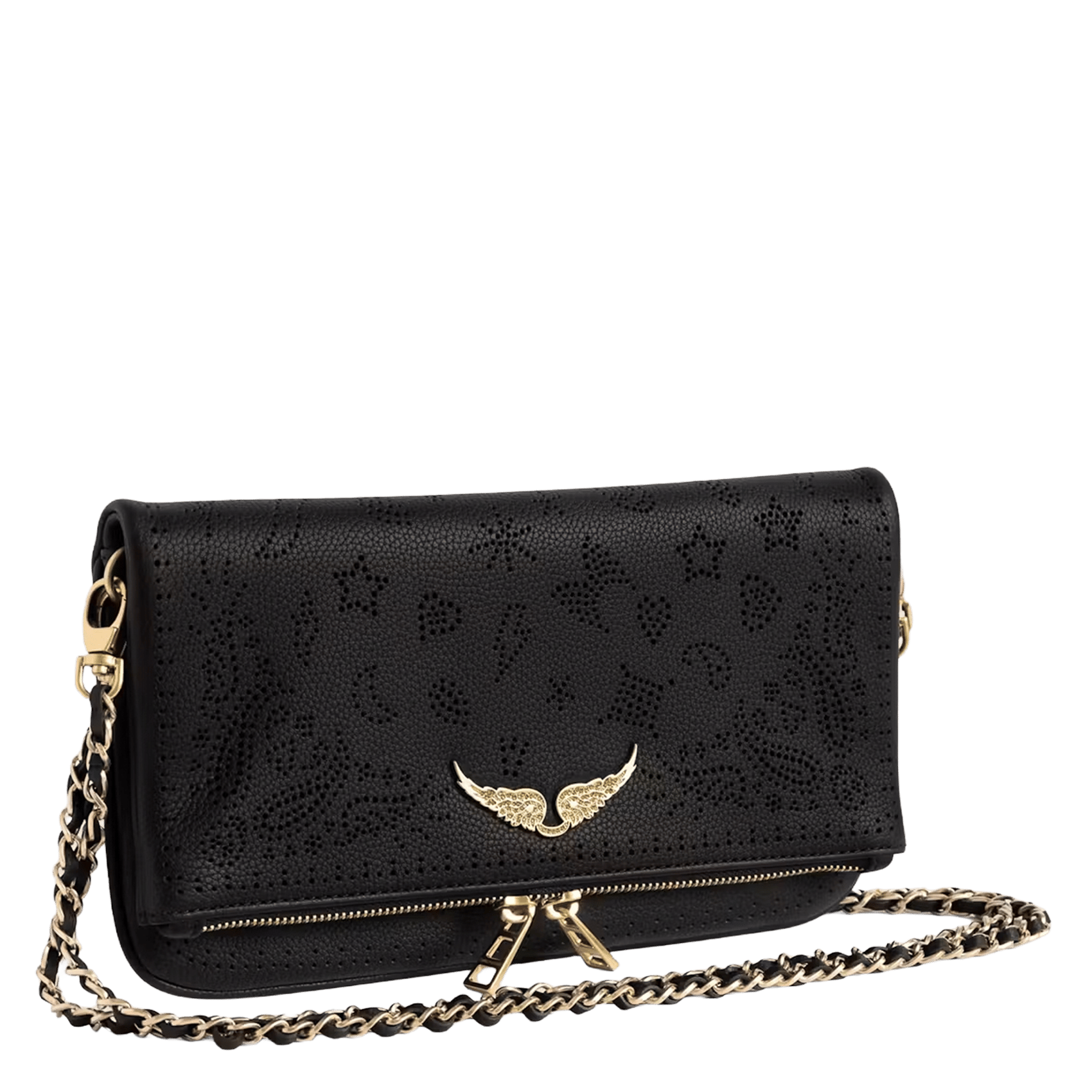 Leather shoulder bag with diamanté | Black ZADIG&VOLTAIRE Women