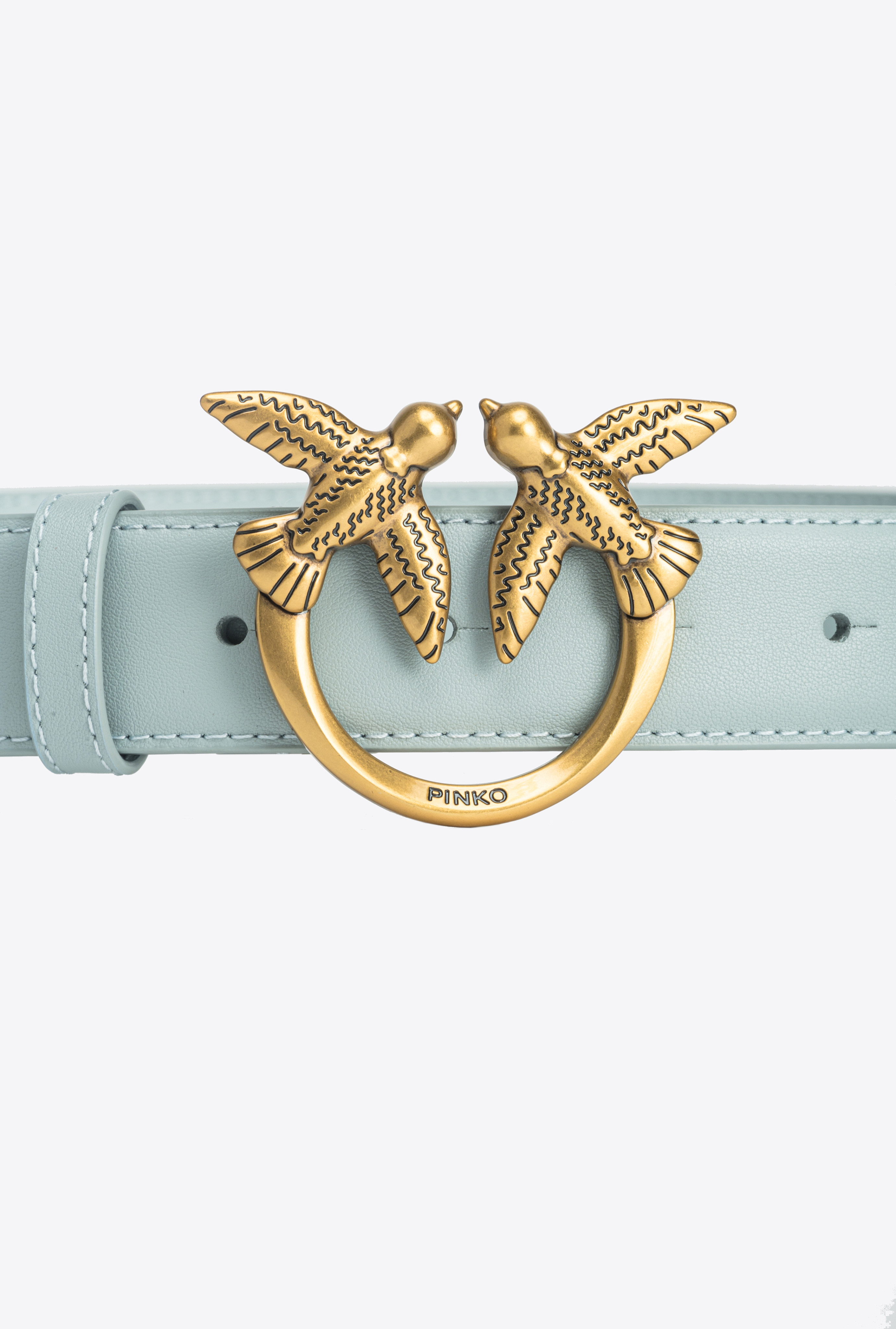 Love birds leather belt 3cm PINKO Grey