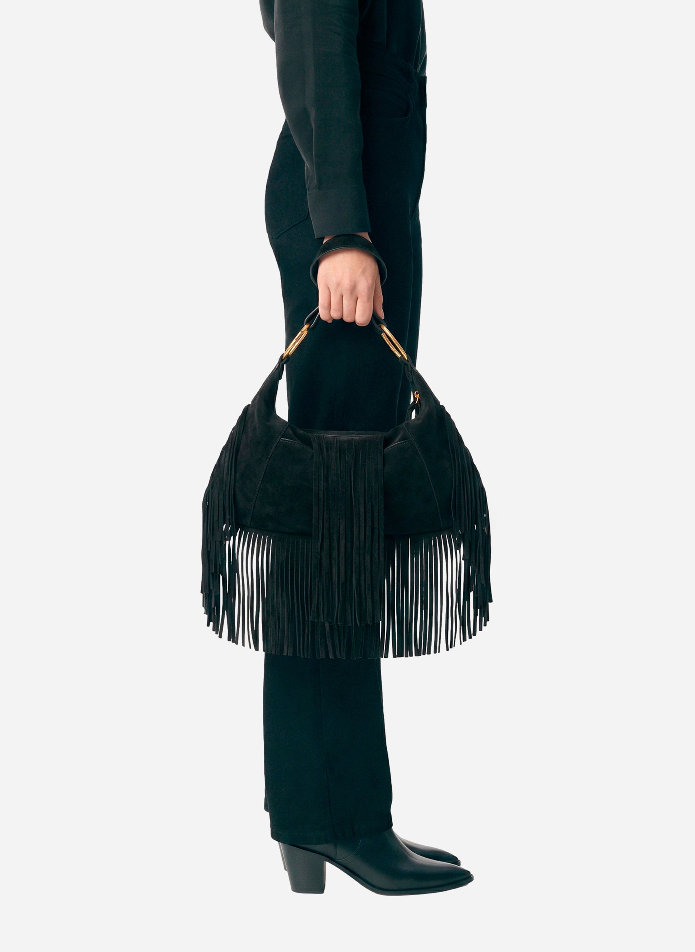 Leather clutch bag VANESSA BRUNO Black