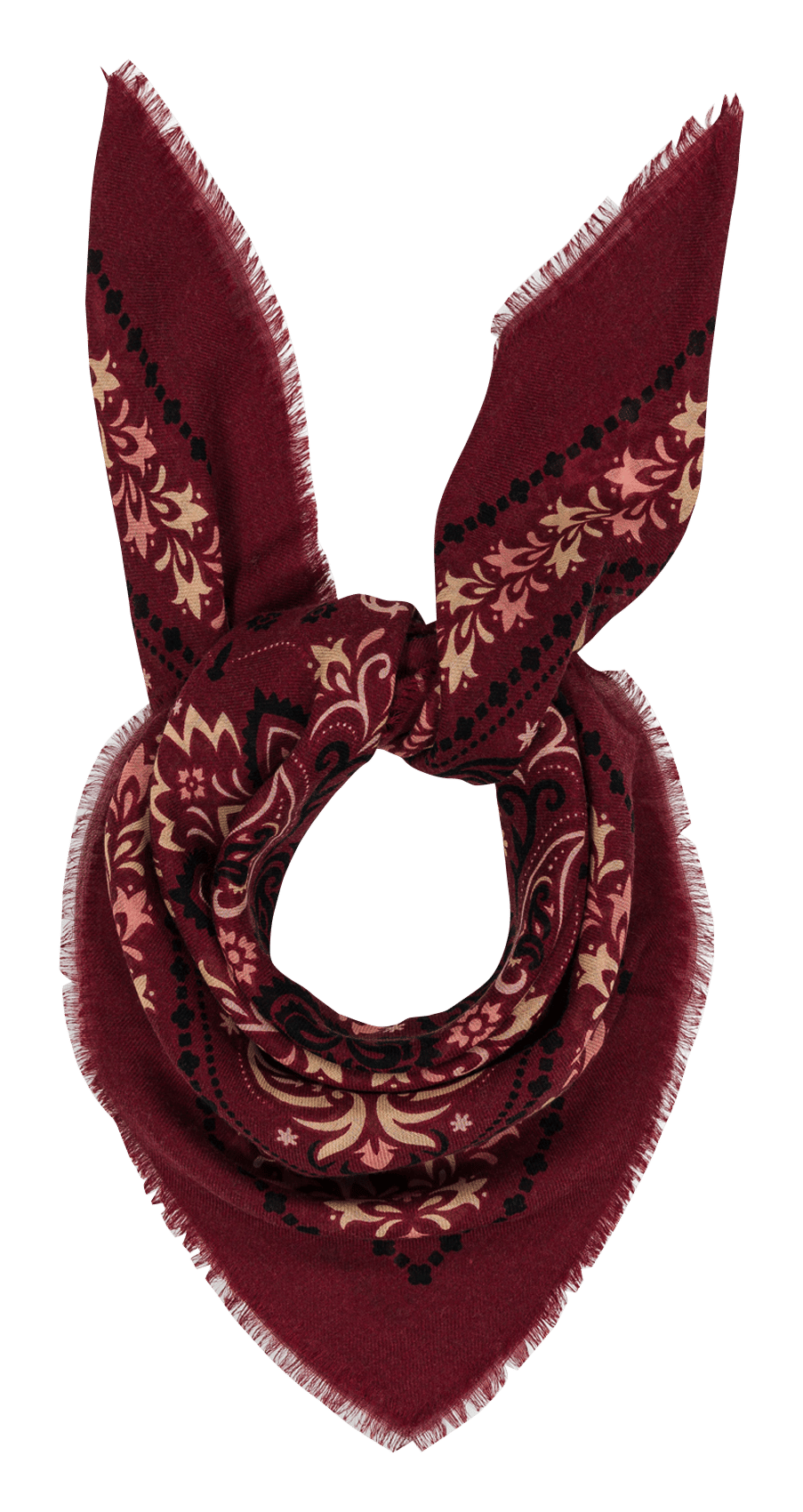 Printed wool-blend scarf MAISON LECOMTE FLAMENT Red