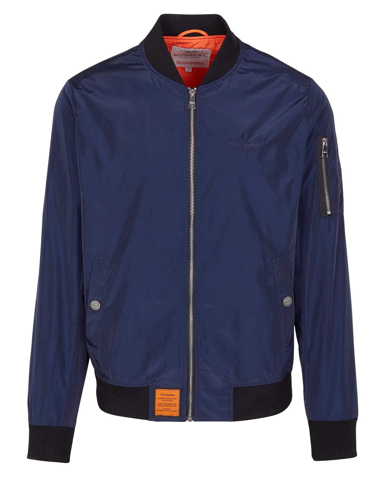 Veste zippée droite unie BOMBERS ORIGINAL Bleu
