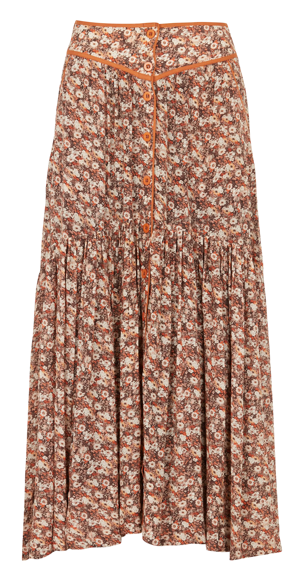 Maxirock mit Print SWILDENS Orange