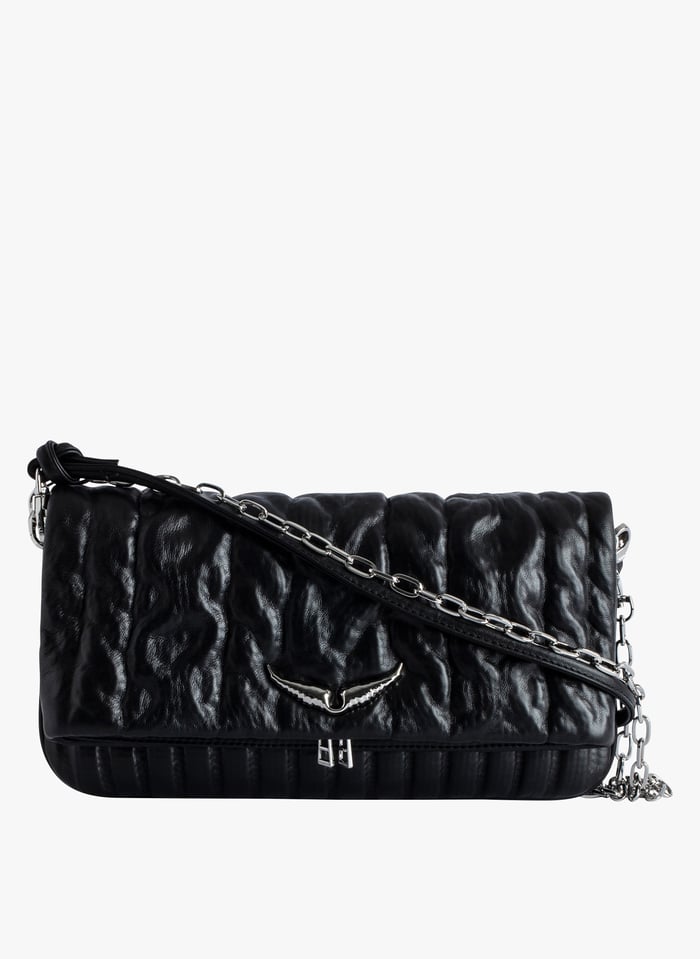 Quilted Leather Clutch Bag Noir Zadig voltaire Women Place des