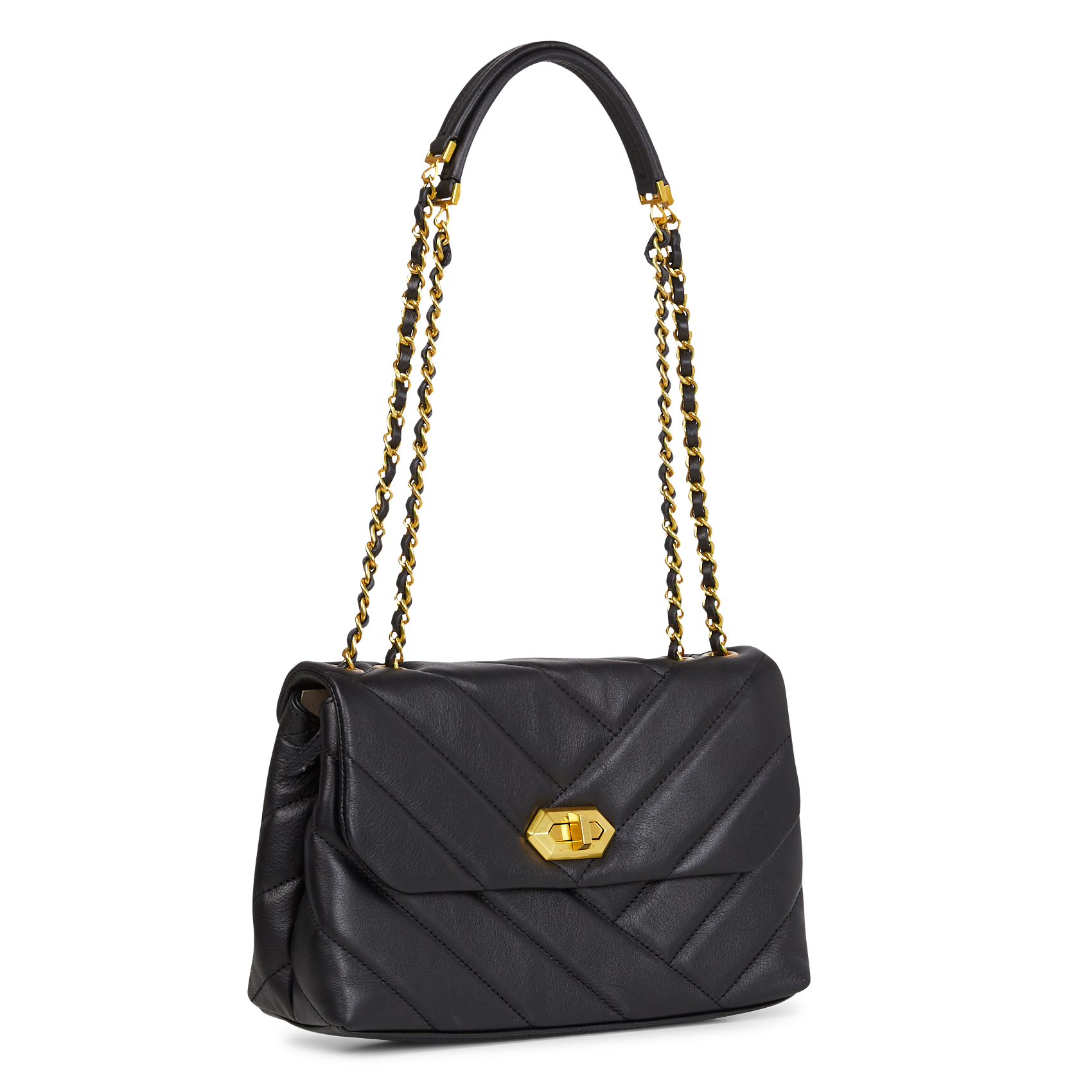 Sac besace en cuir LANCASTER PARIS Noir