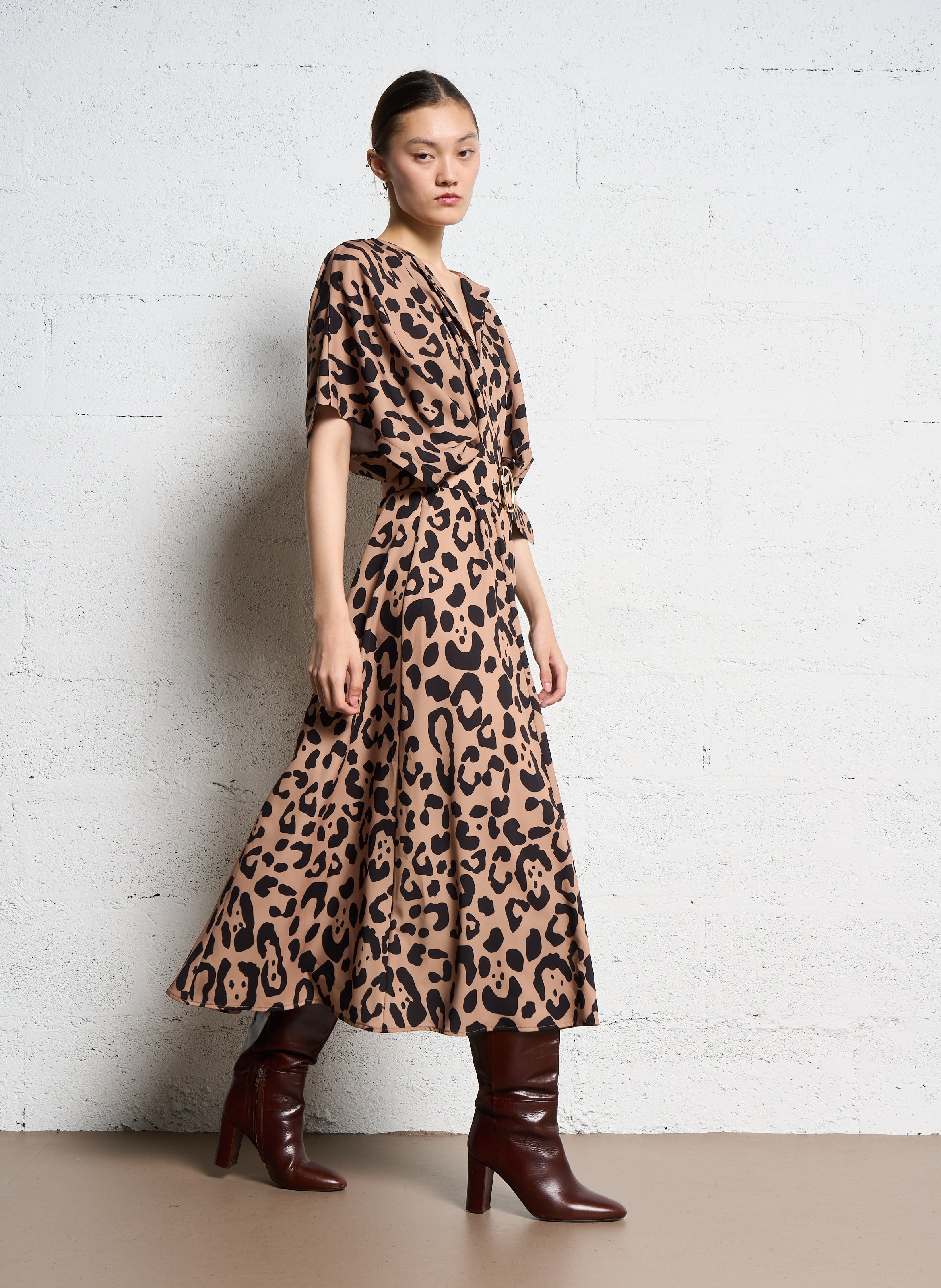 Robe midi col rond imprimé IMPERIAL Multicolore