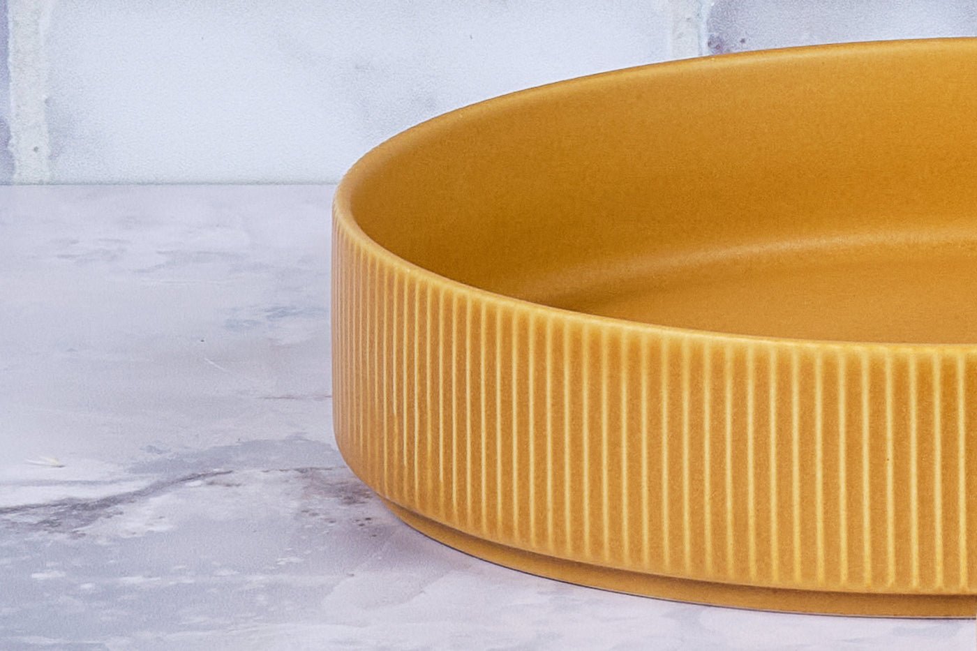 Stoneware deep plate - 4 pieces BJORN Yellow