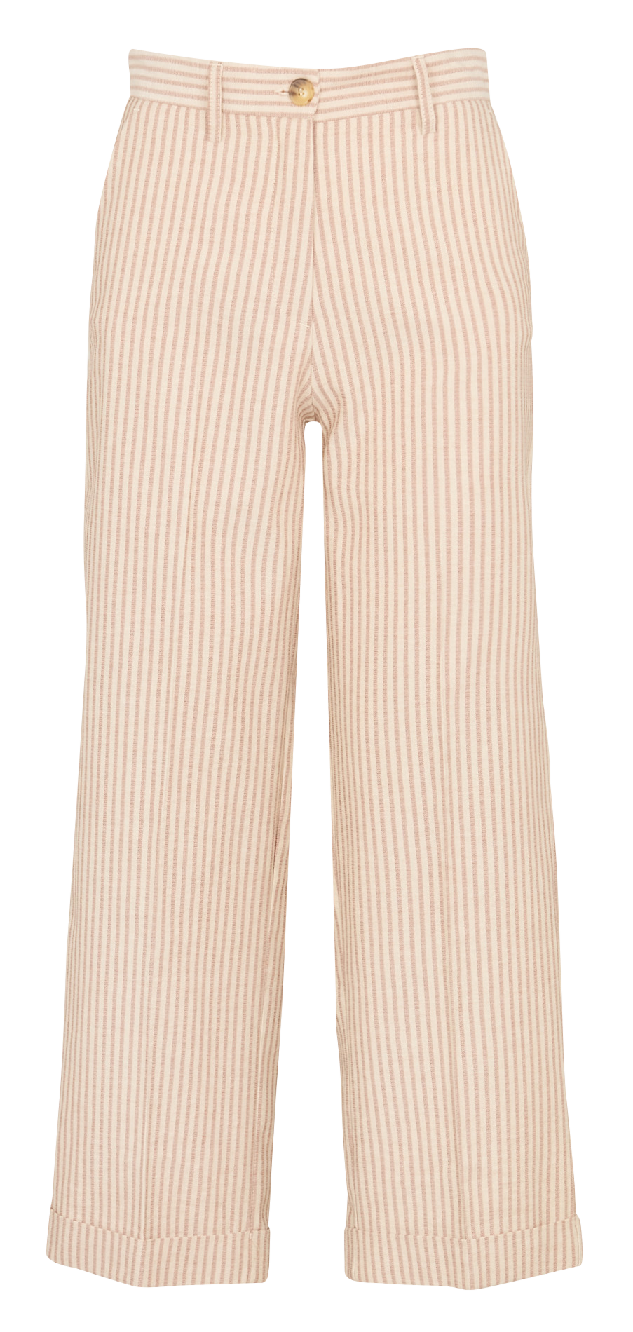 Pantalon rayé en coton et cachemire MOMONI Beige