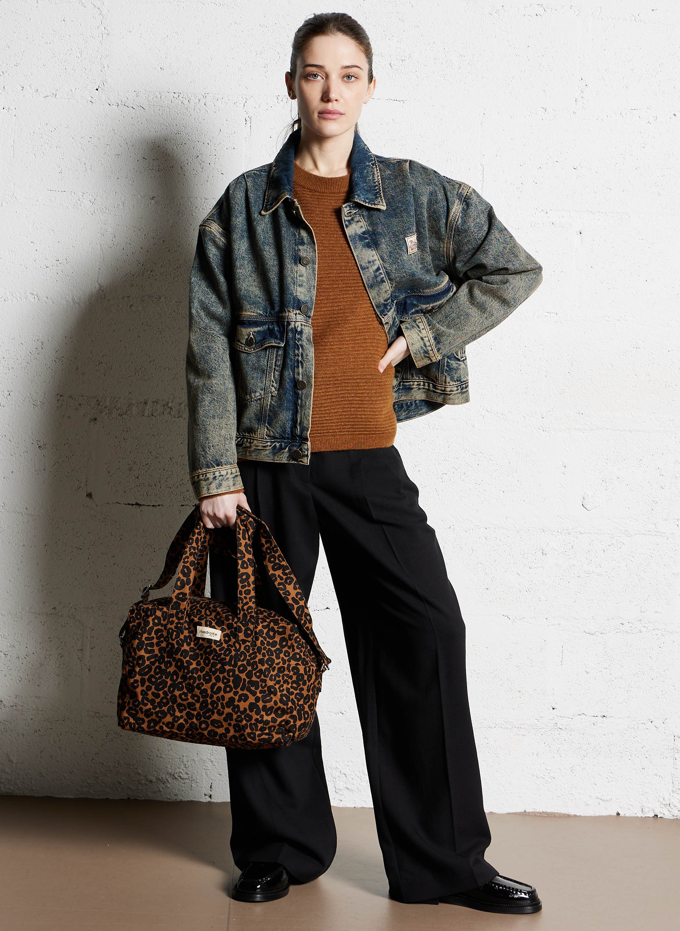 Printed cotton shopper RIVEDROITE PARIS Brown