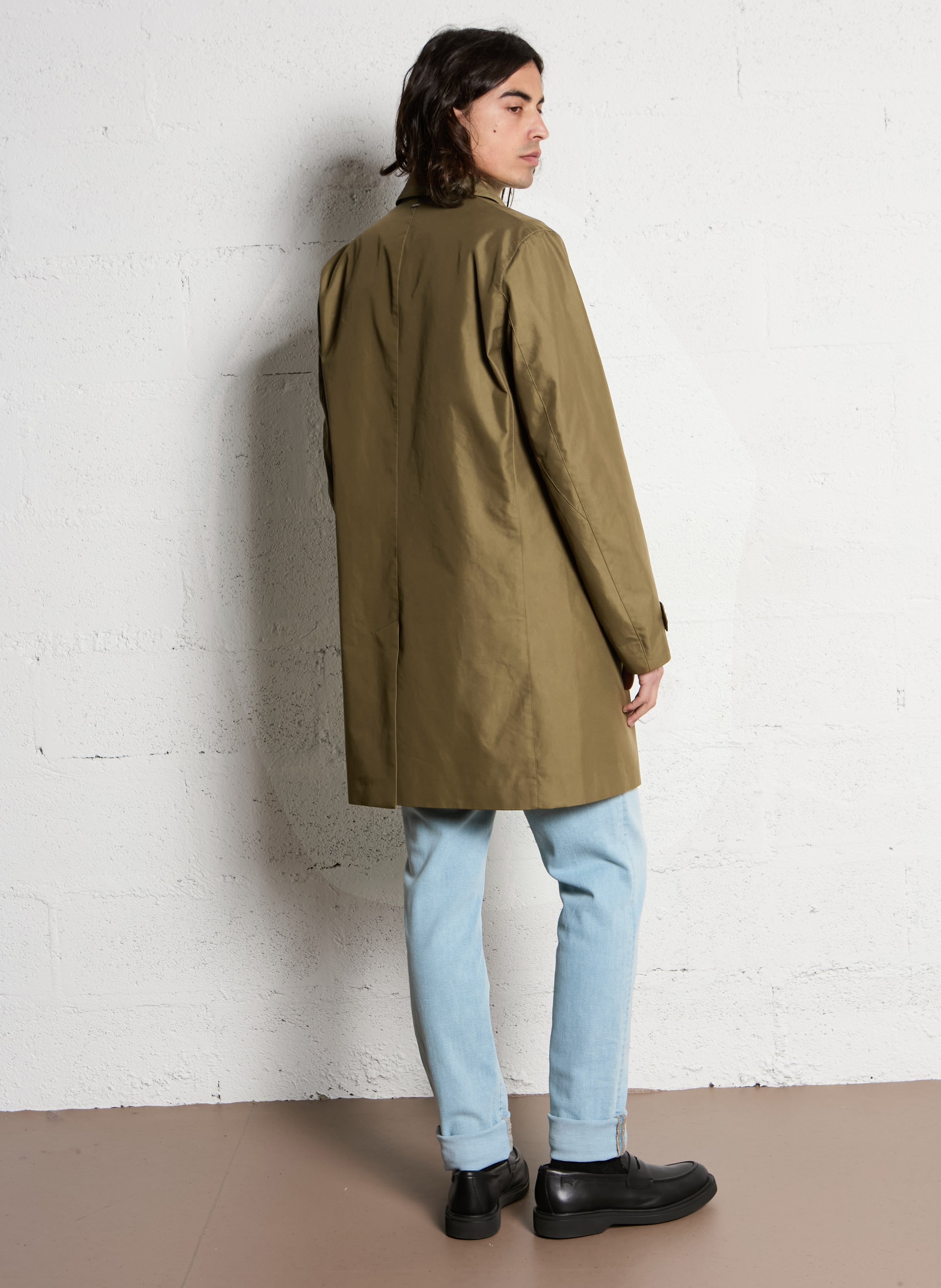 Zweifarbigem Trenchcoat aus Baumwollmischung IKKS Khaki