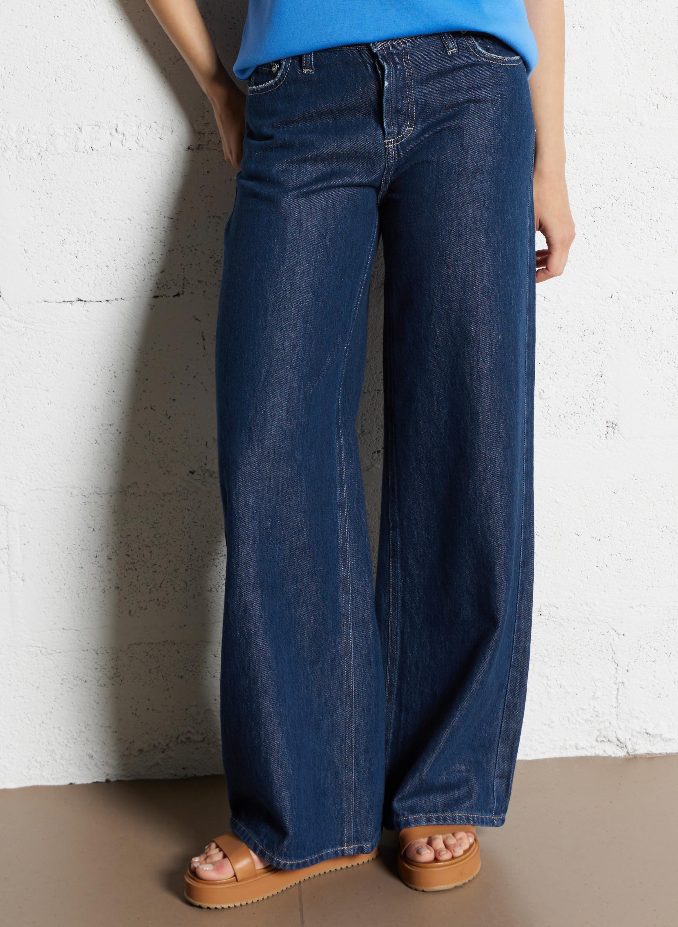 Jean droit en coton mélangé PLEASE Bleu