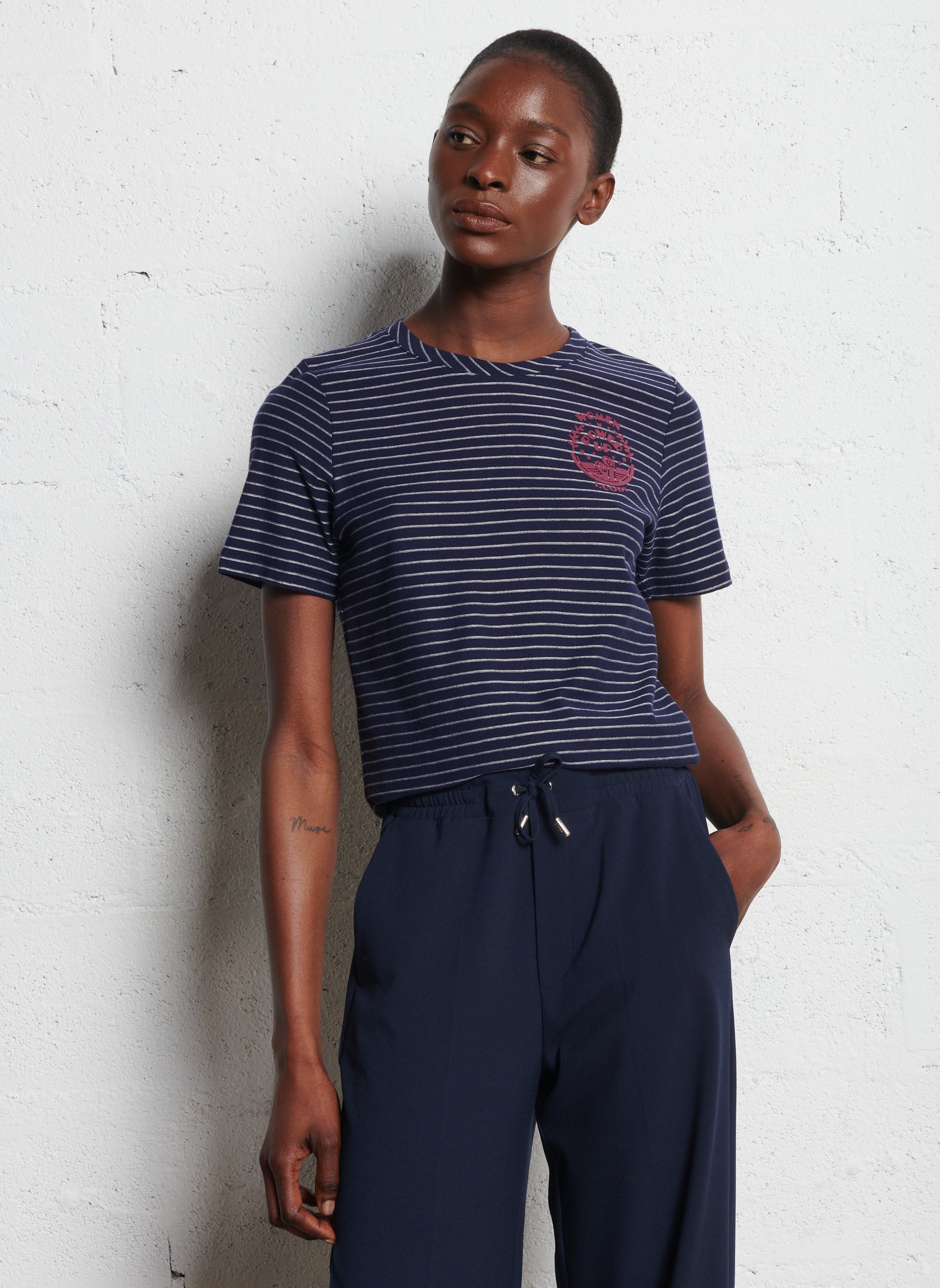 Striped straight t-shirt I CODE Blue