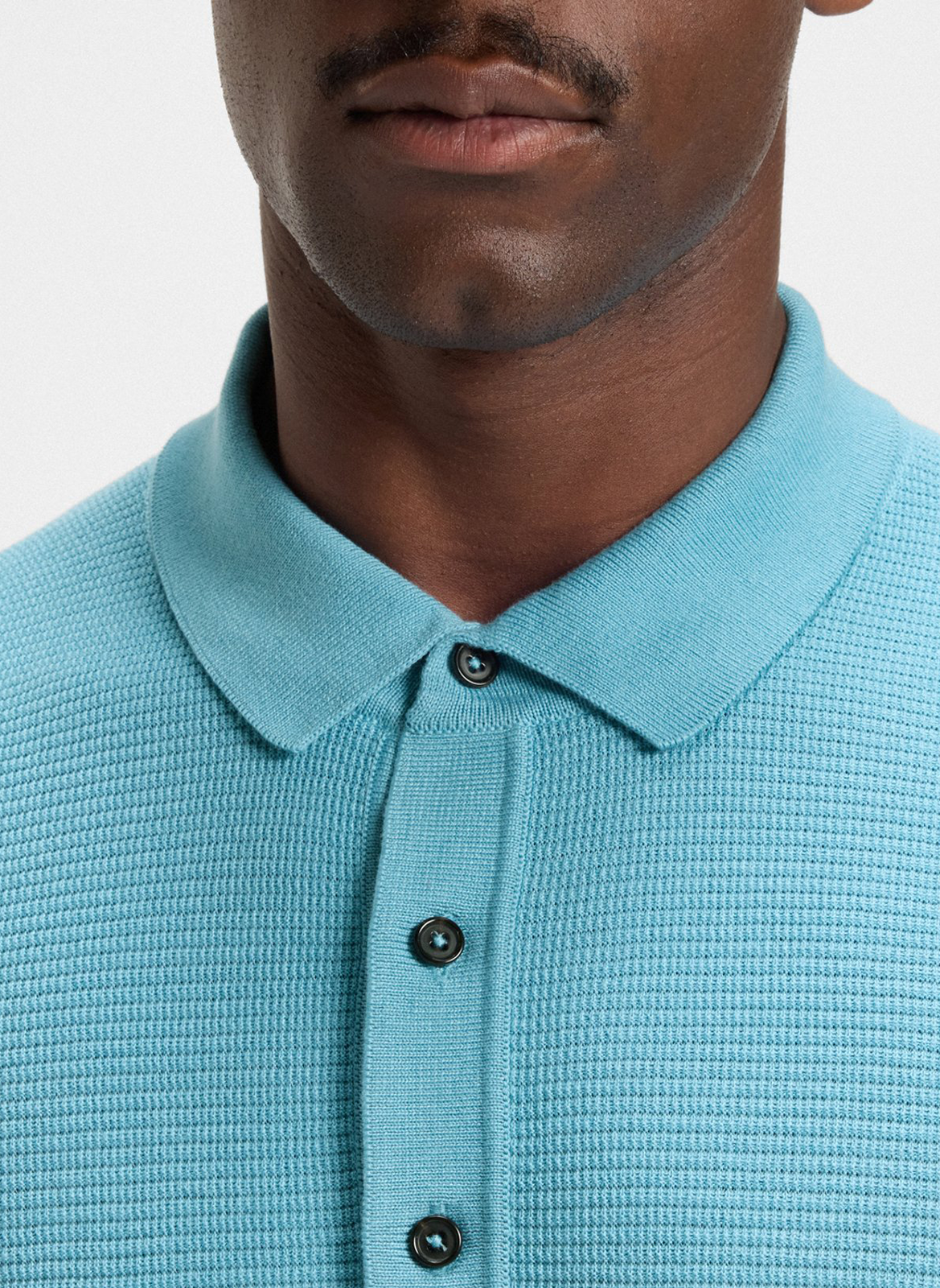 Cotton and linen polo shirt BOSS Blue