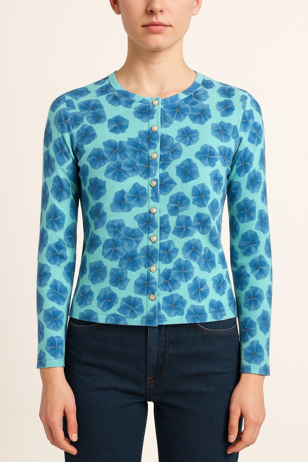 Tommy Badge T-shirt AGNES B. - Seconde Main Blue