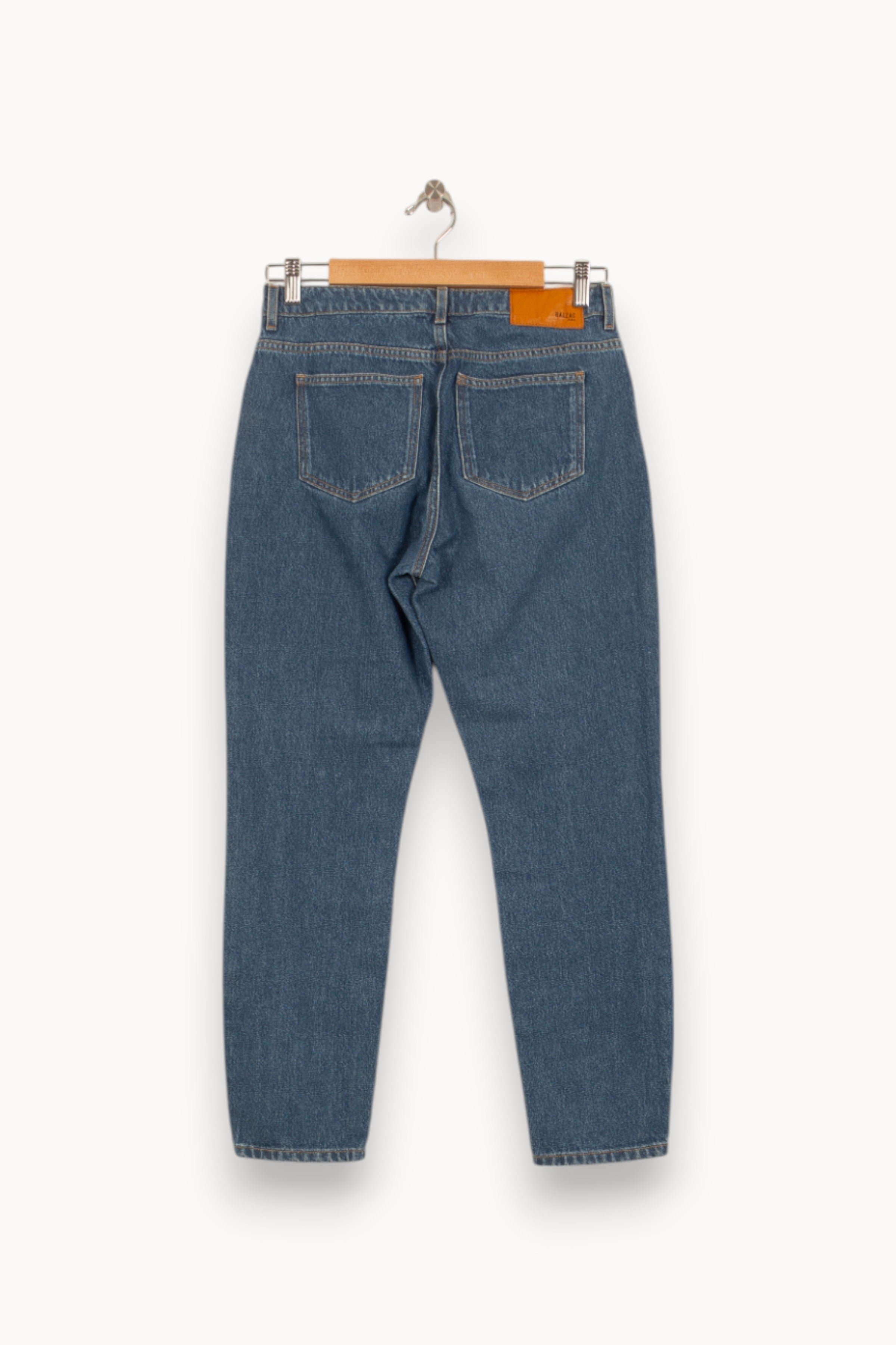 Cropped slim jeans with studs BALZAC PARIS - Seconde Main Blue
