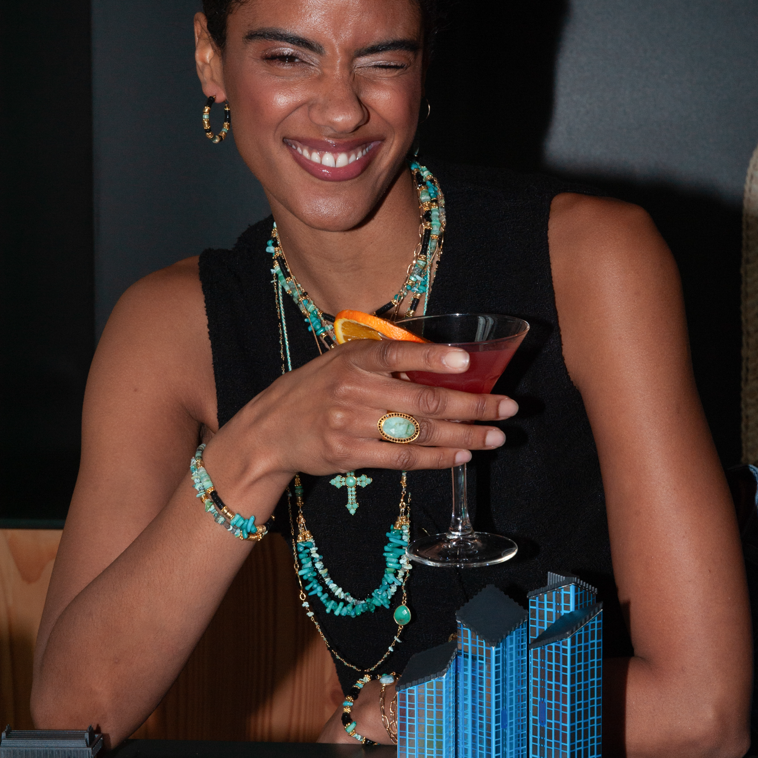 Sautoir multipierres - alba L'ATELIER DES DAMES Doré