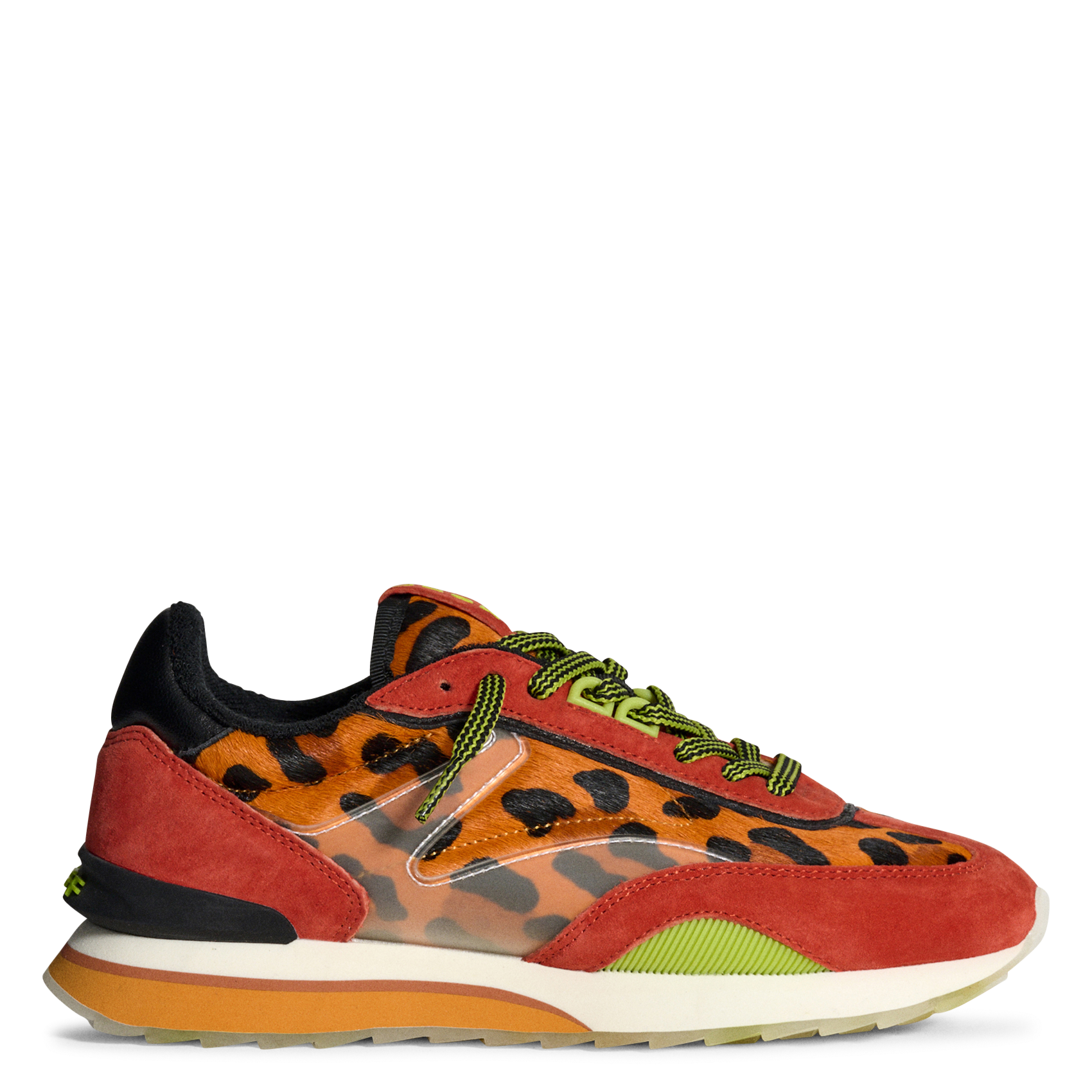 Lage baskets van leermix HOFF Oranje