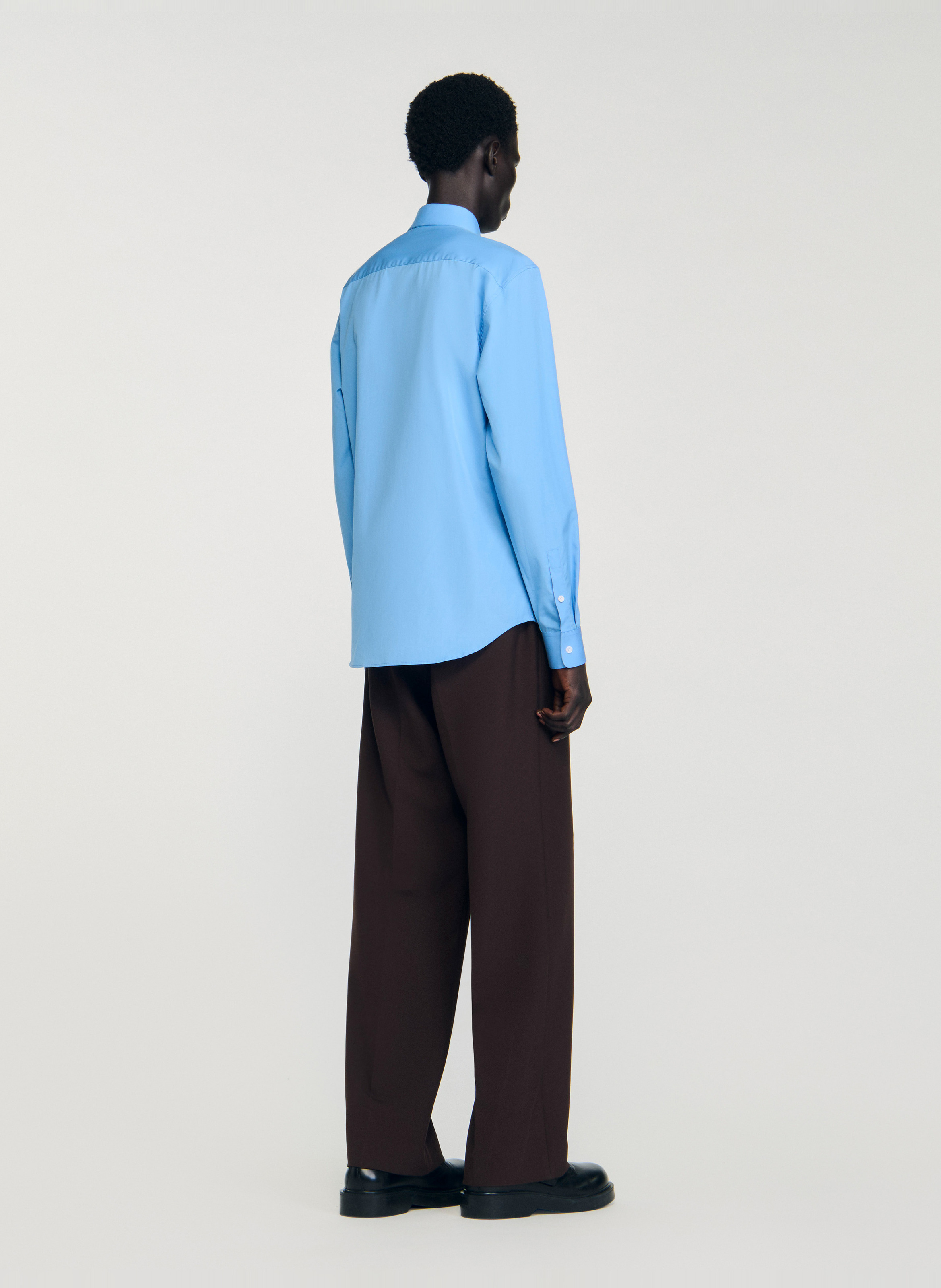 Cotton shirt with classic collar SANDRO Blue