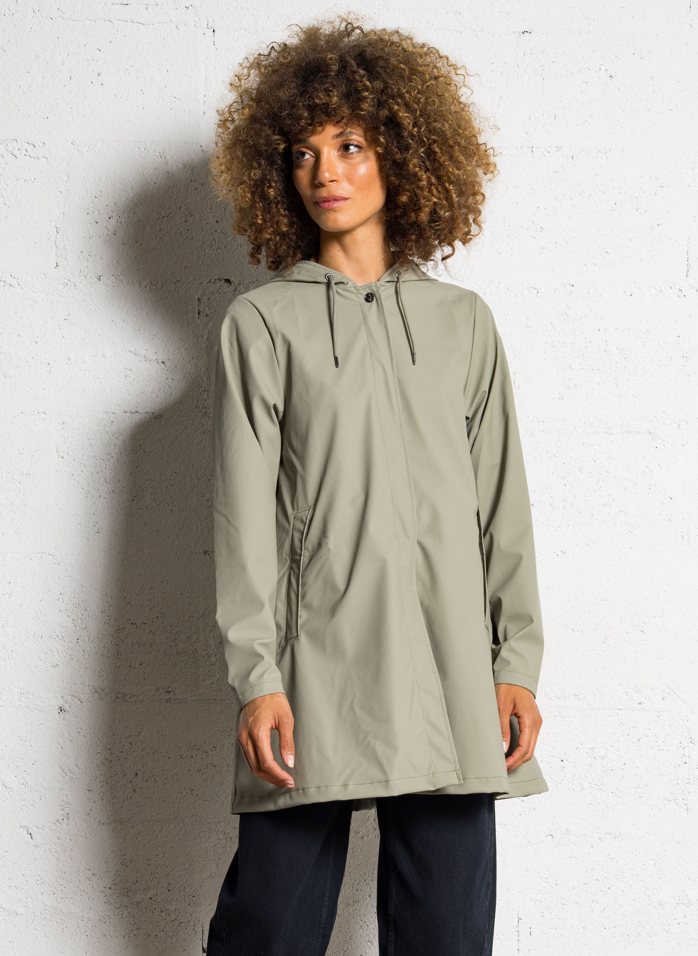 Hooded jacket RAINS Green