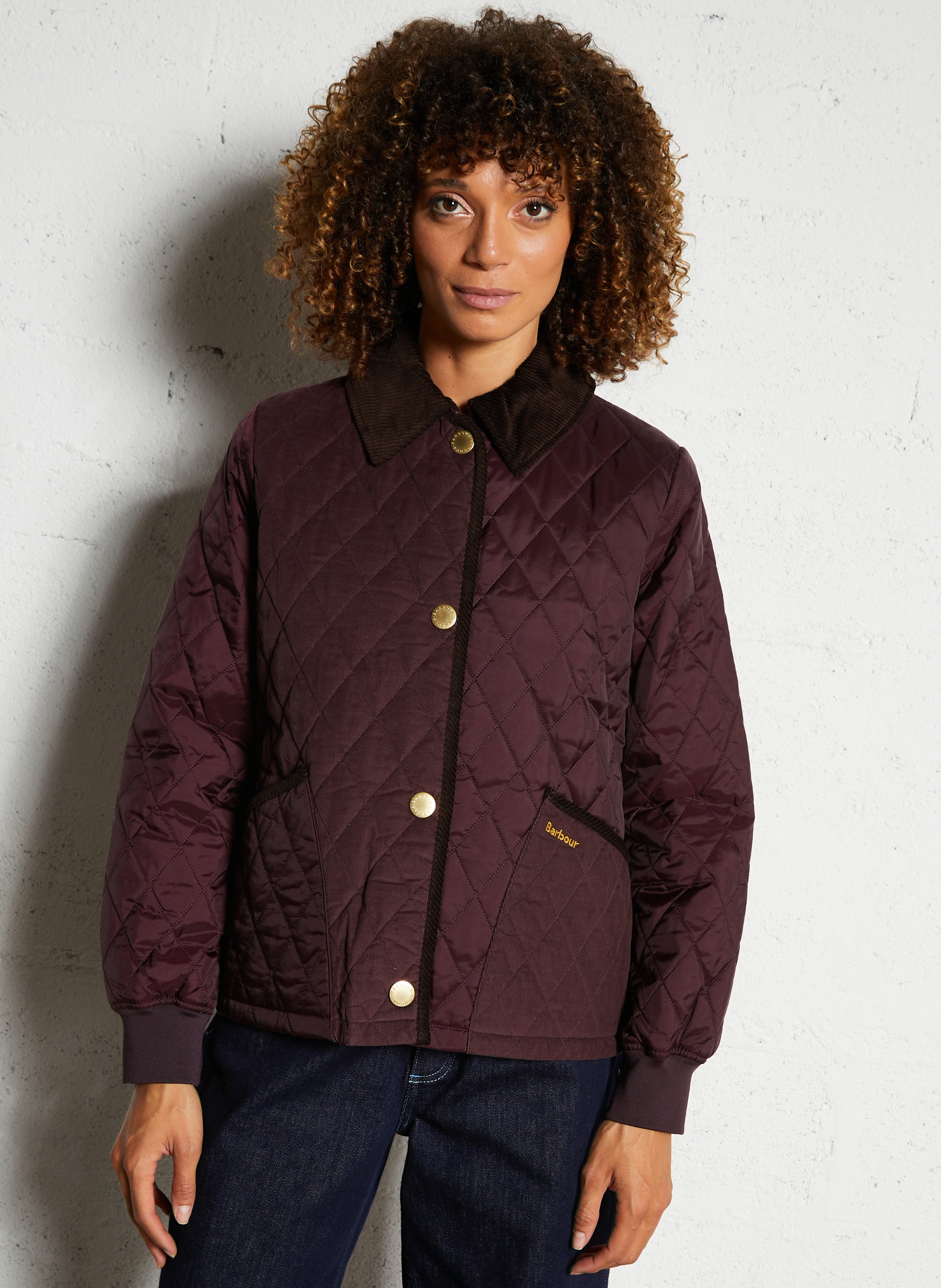 Manteau col en velours côtelé BARBOUR Violet