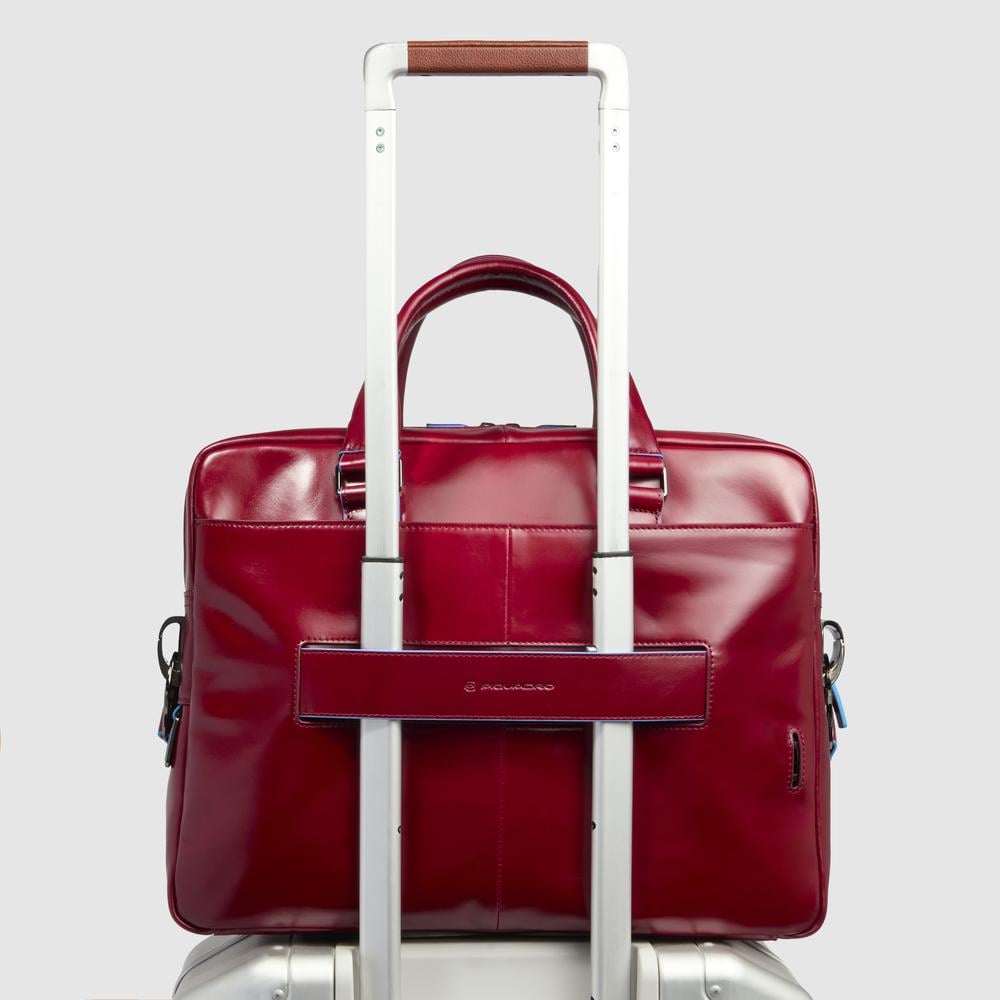 Grained faux leather laptop bag PIQUADRO Red