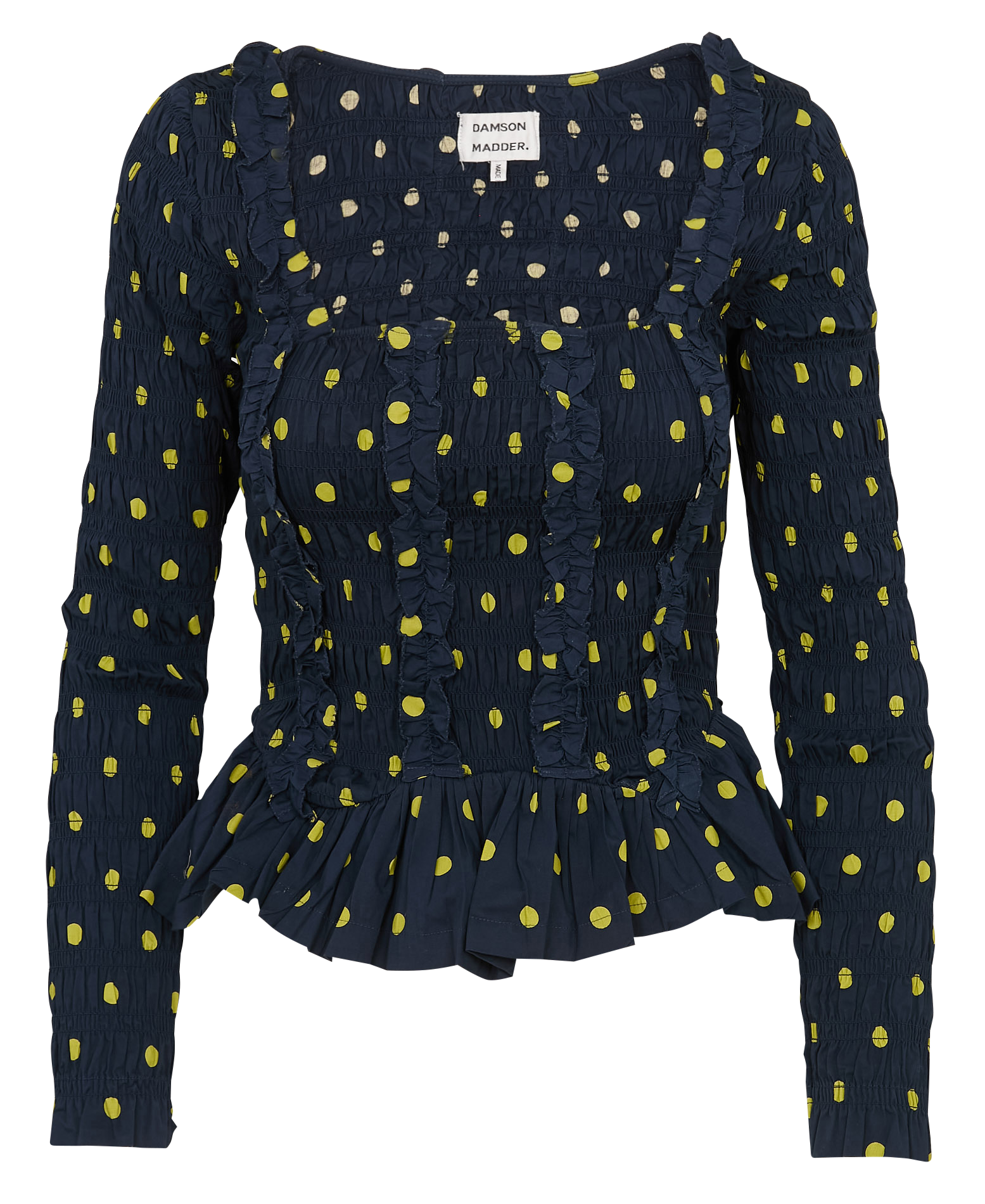 Top col carré à pois en coton bio DAMSON MADDER Multicolore