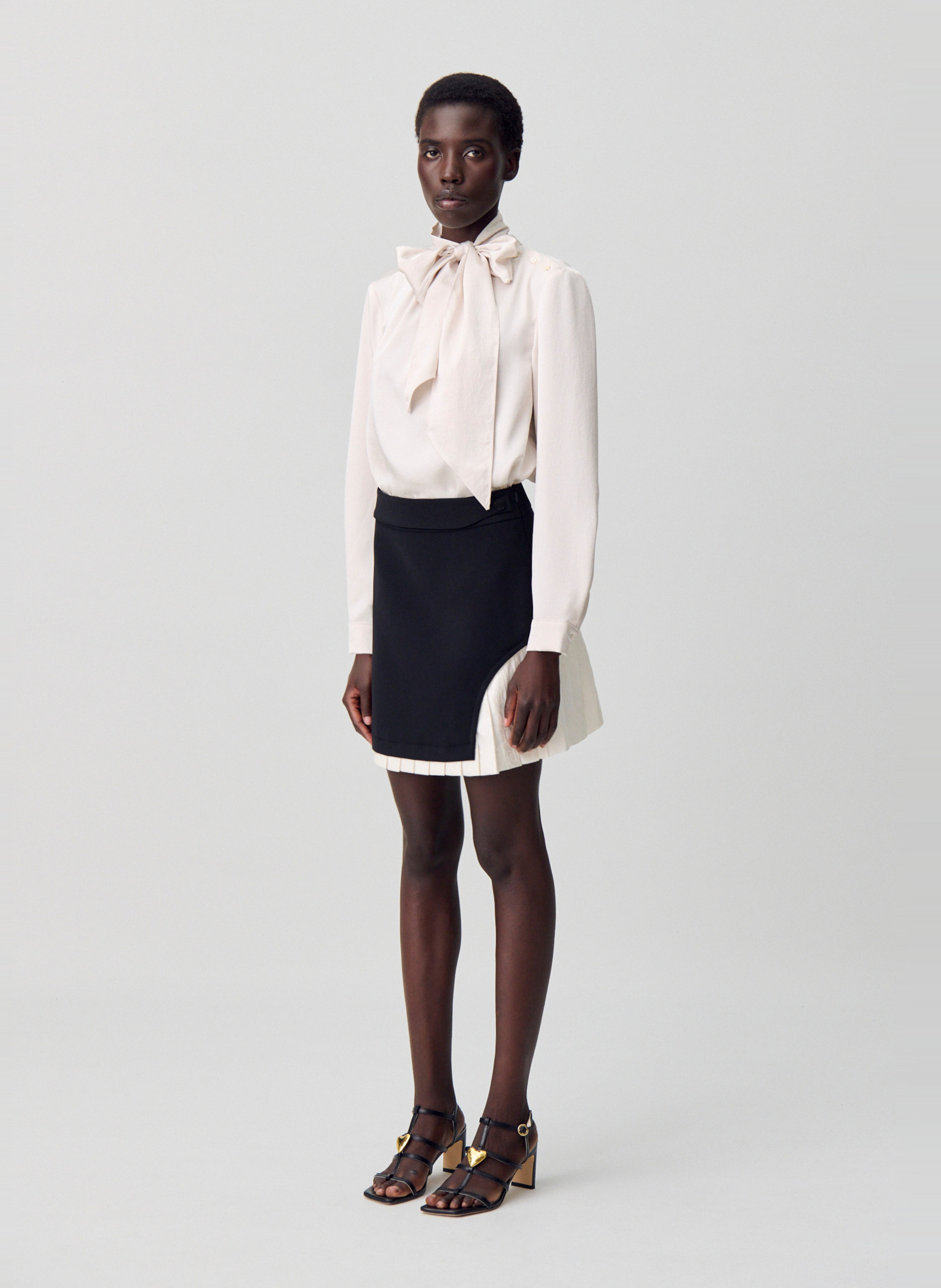 Loose blouse with Lavallière collar CLAUDIE PIERLOT Beige